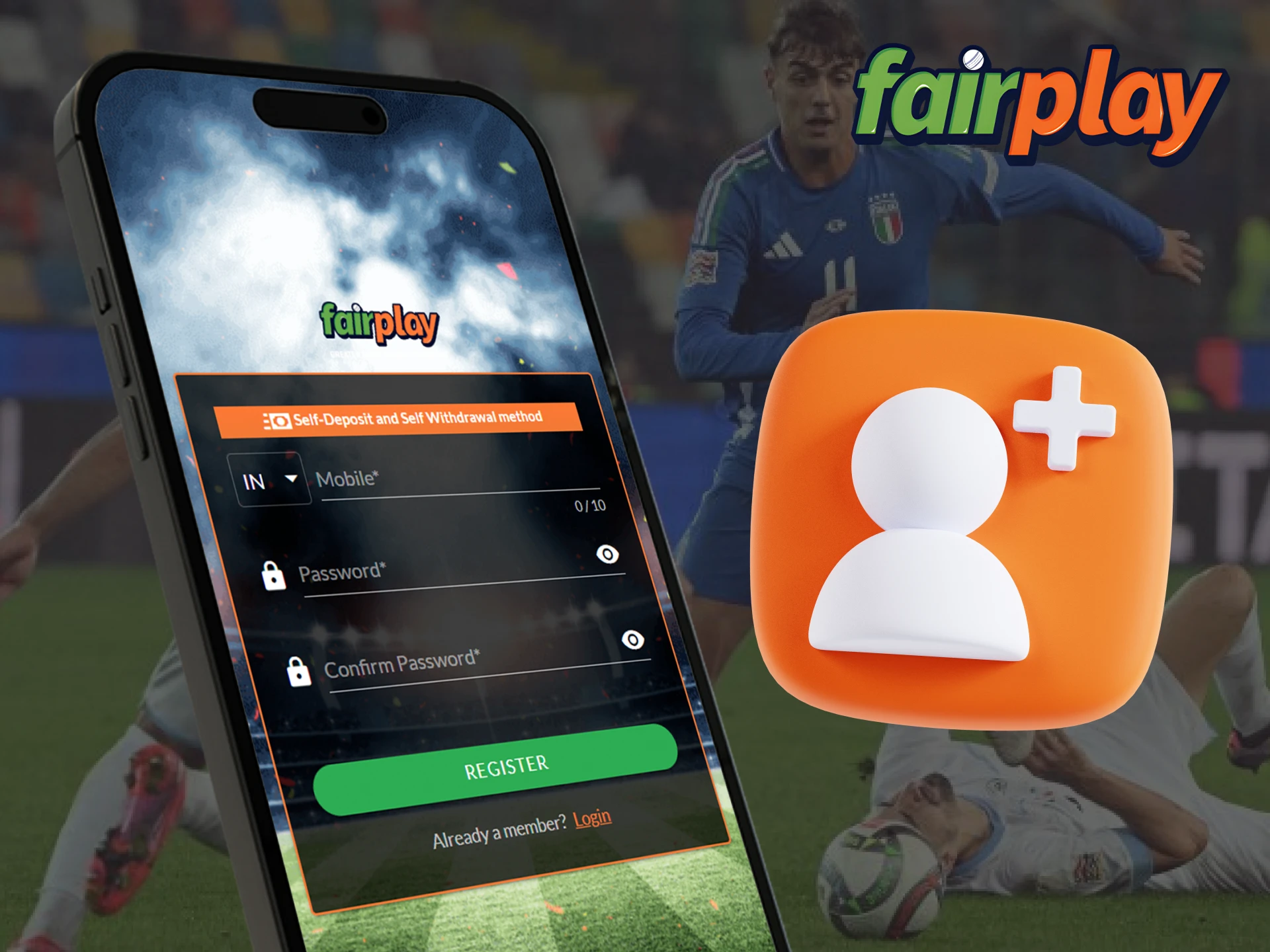 If you do not have a Fairplay account, sign up in the app.