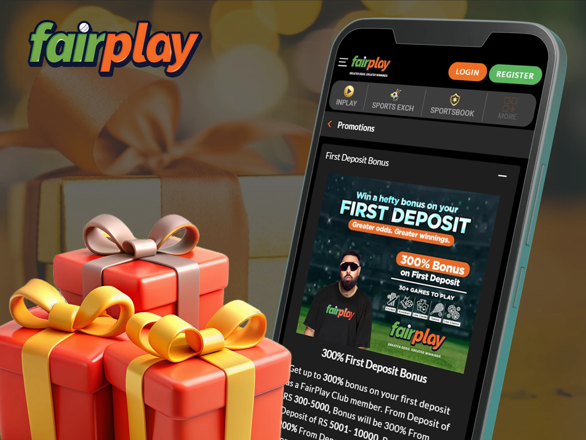 Get a welcome bonus from the Fairplay app to make profitable bets.