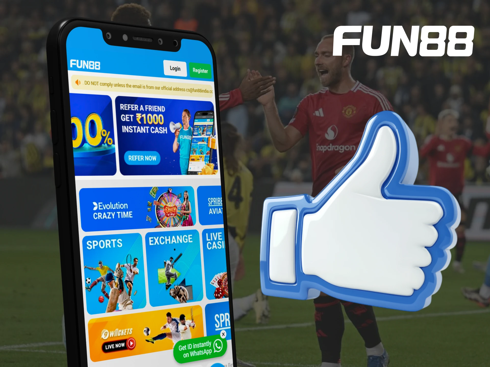 Fun88 app is a good choice for sports betting and casino.