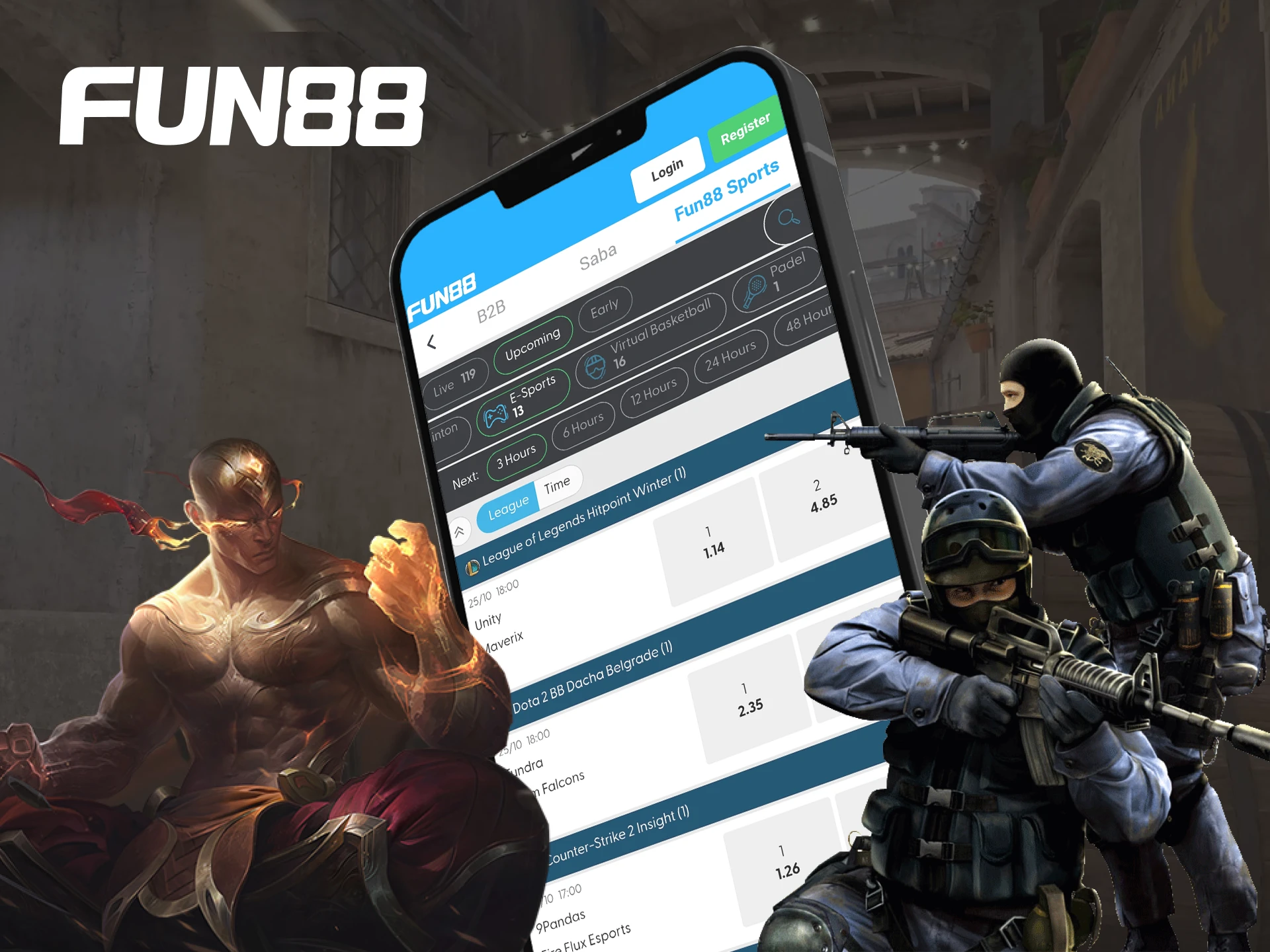 Bet on eSports in the Fun88 app and win.