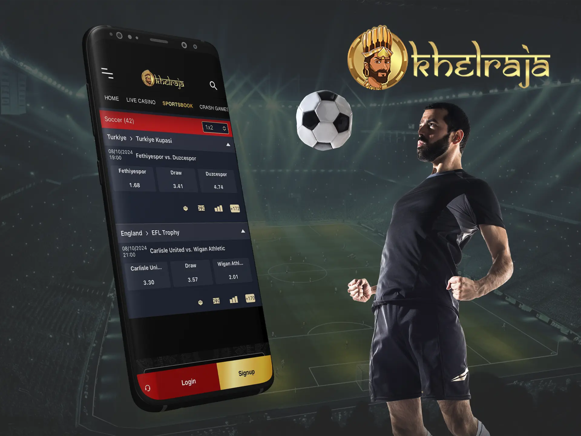 Use your tactics when betting on football on the Khelraja app.