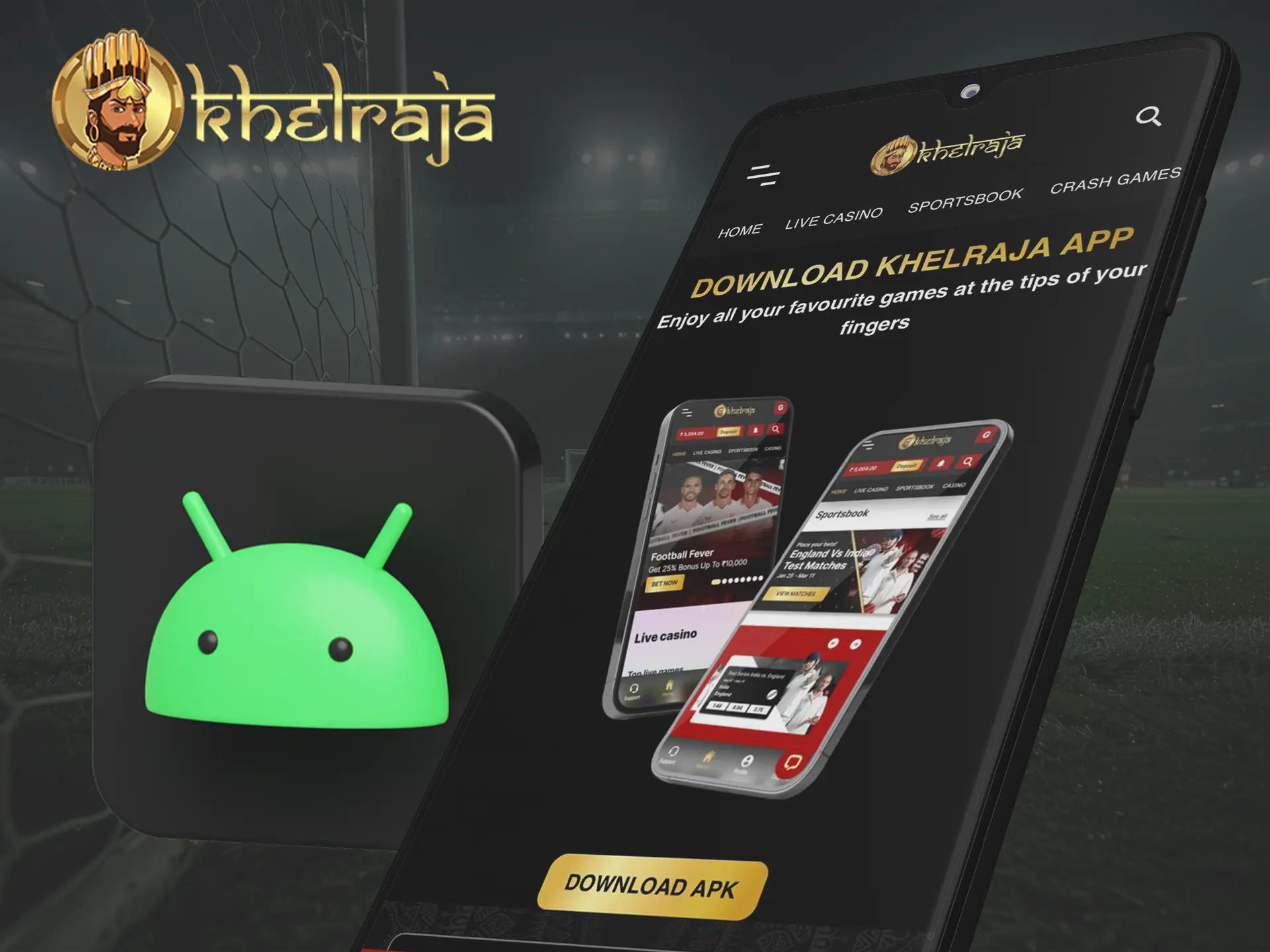 Use the unique and secure Khelraja app for your Android devices.