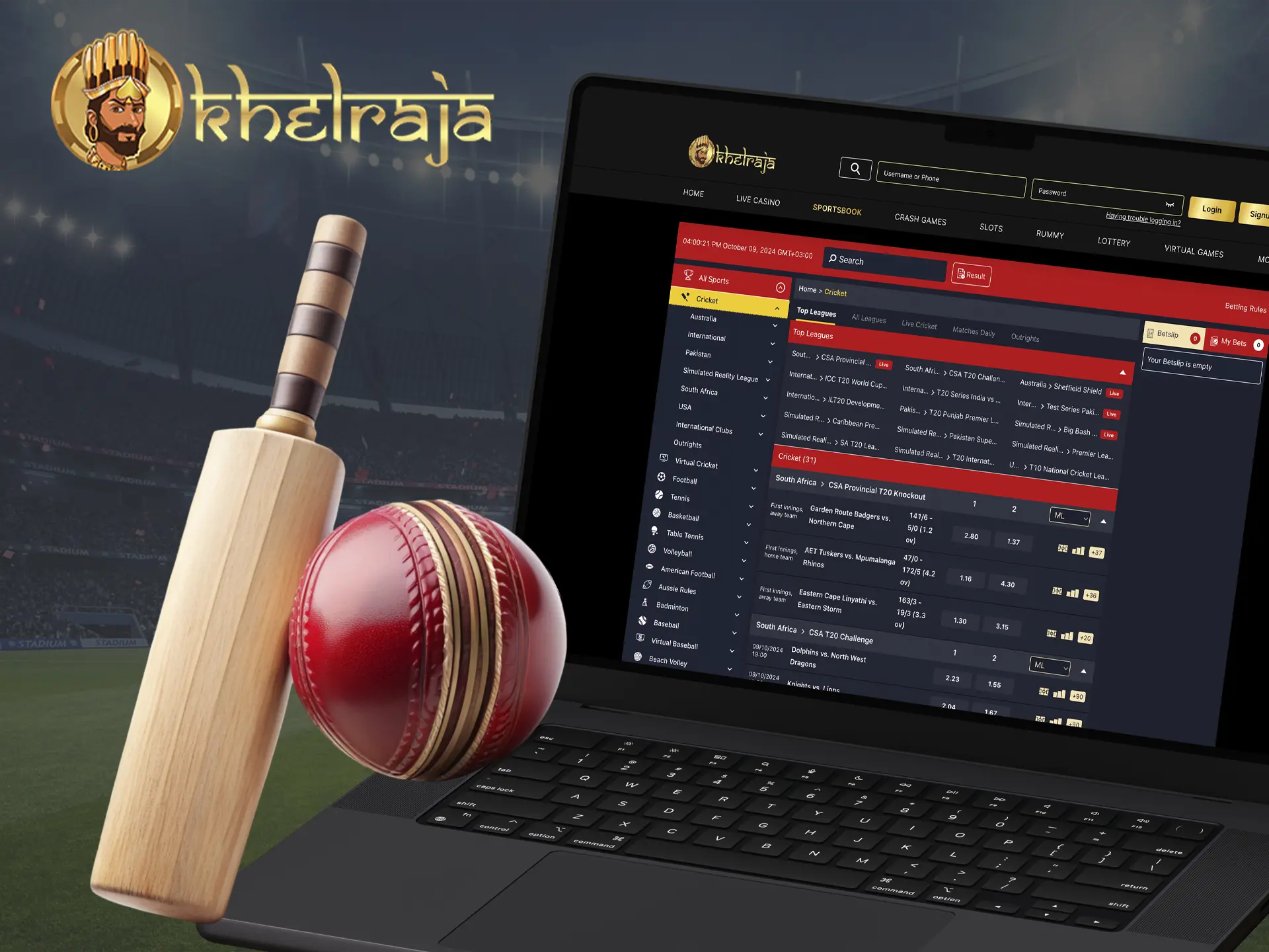 Cricket is a popular game and bookmaker Khelraja offers you the highest odds for matches of this discipline.