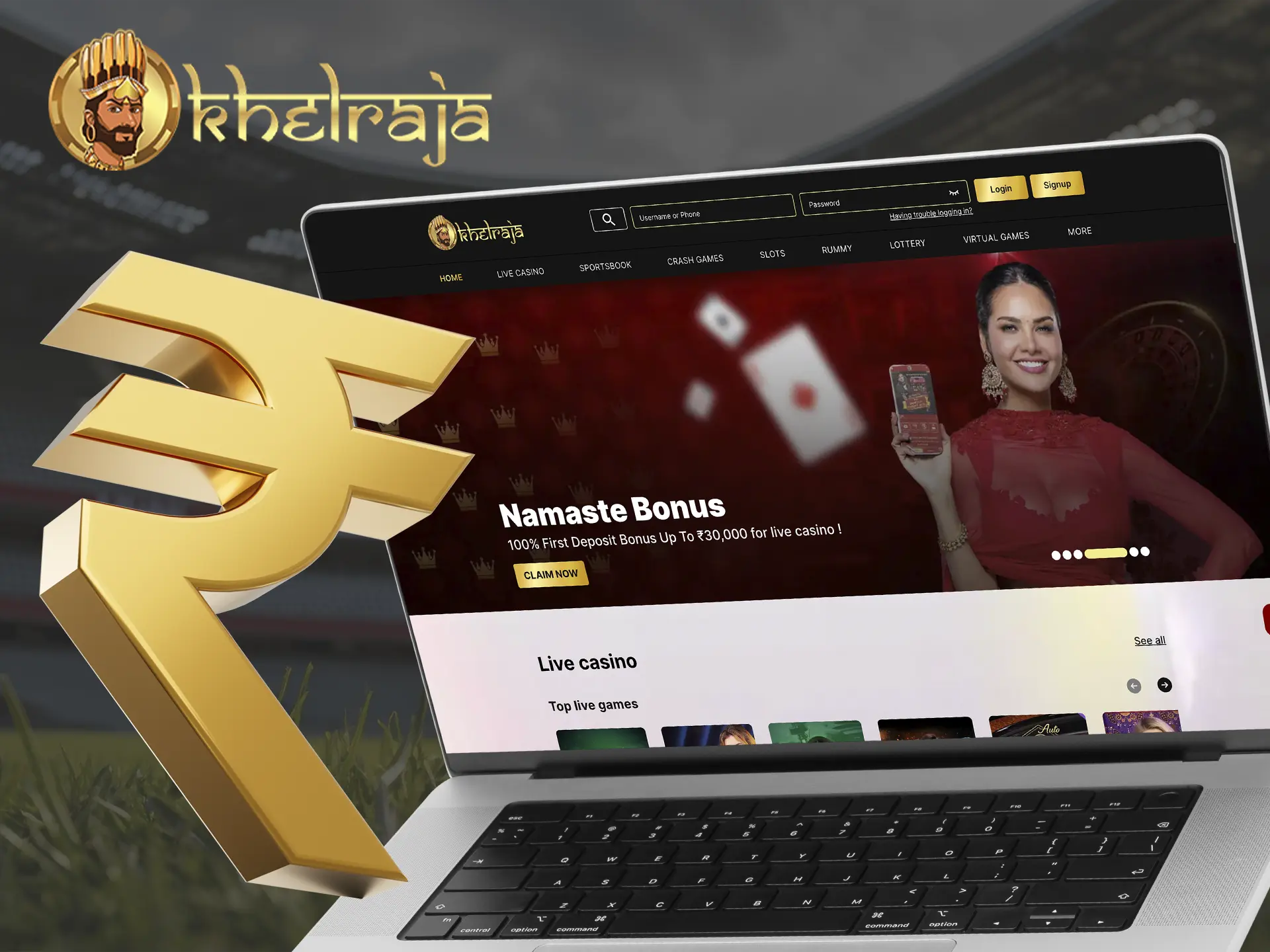 Make your first deposit and get a big bonus from Khelraja casino.