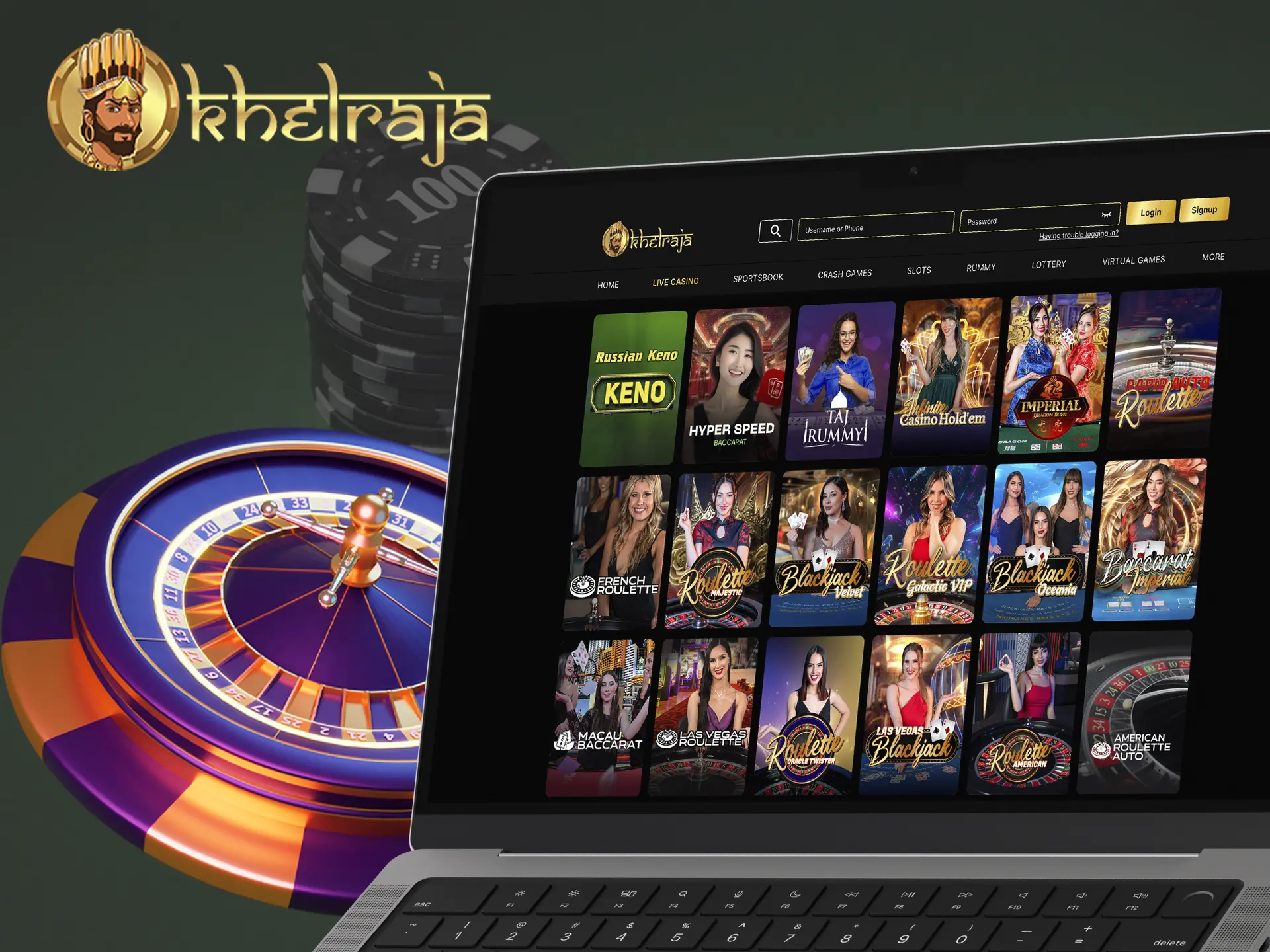 Enjoy and win playing table games from Khelraja Casino.