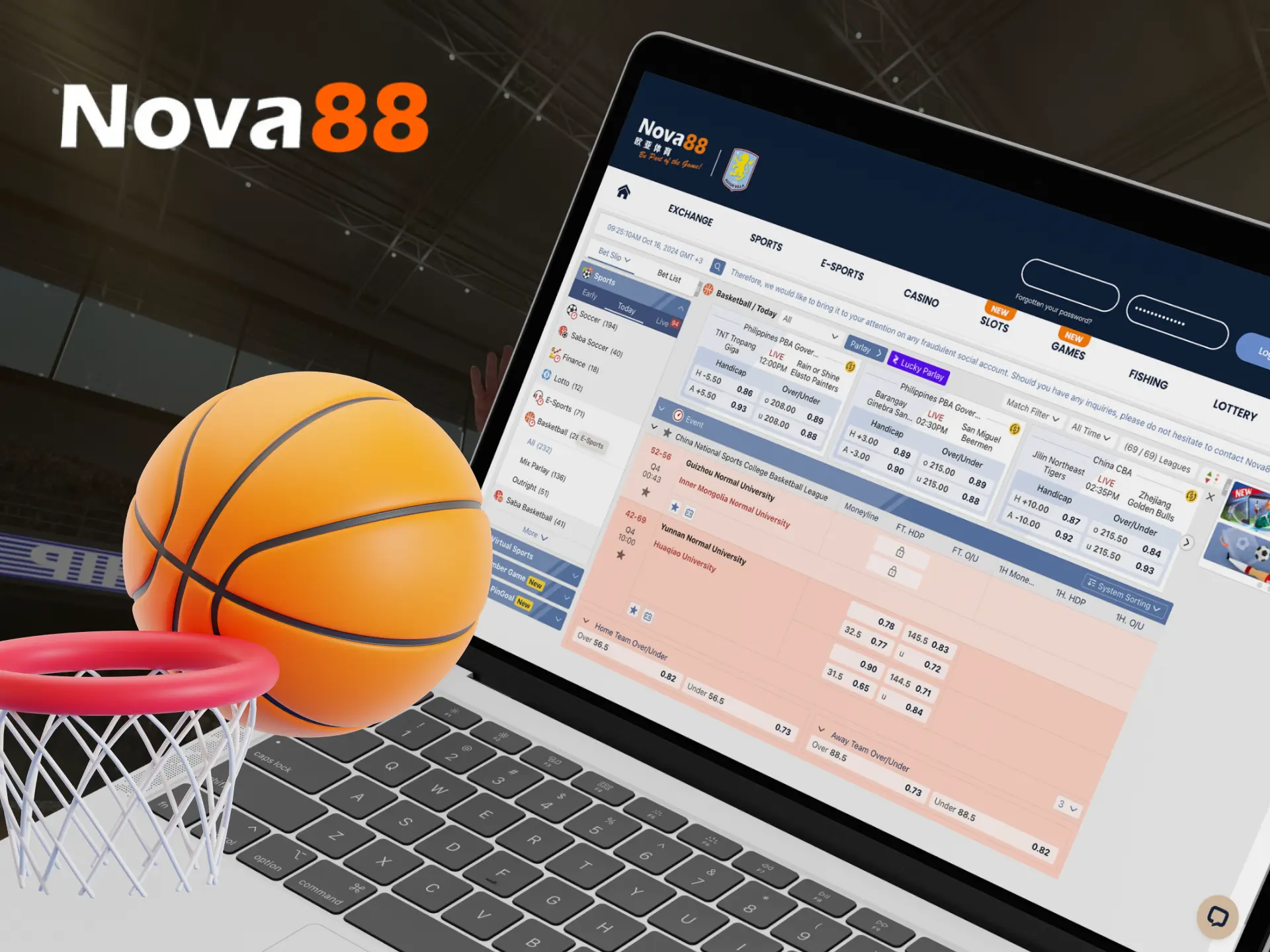 Is there a basketball betting section at the Nova88 online casino.