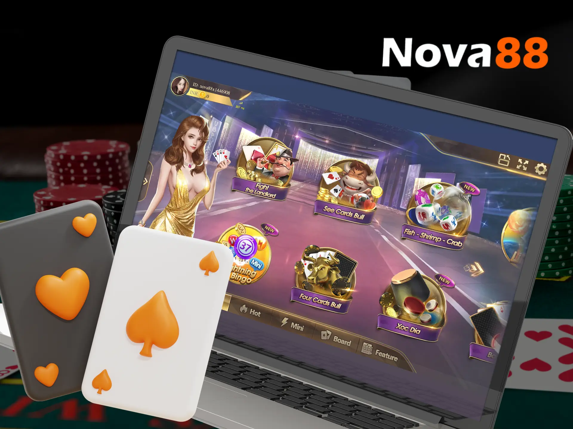 Where can I find the Card Games section in the Nova88 online casino.