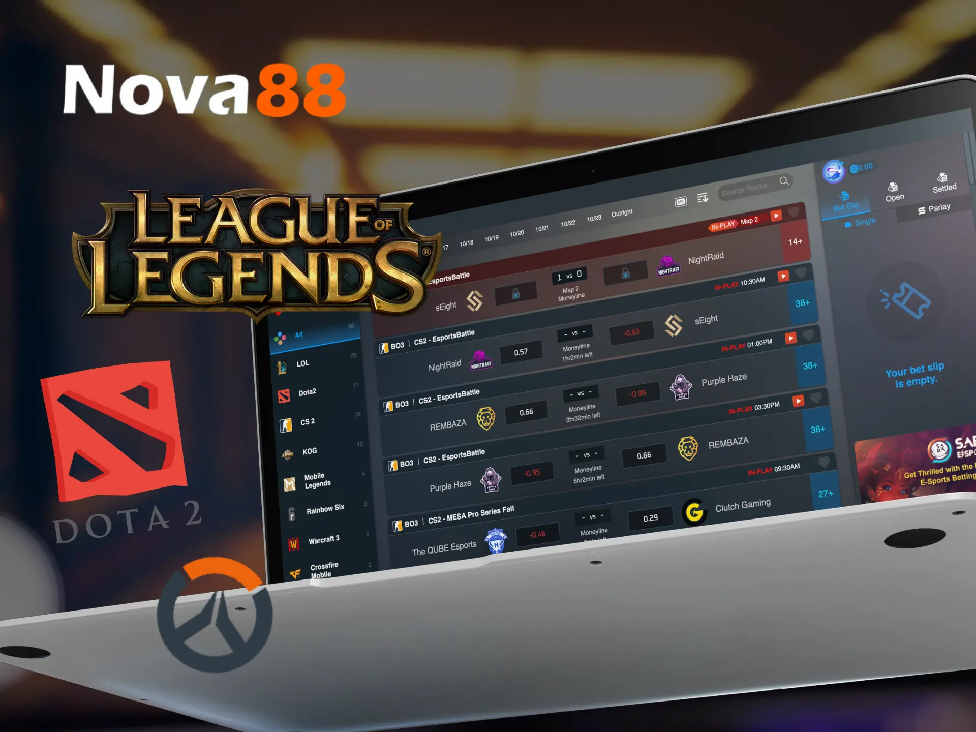 What are the most popular bets on Esports games at the Nova88 online casino.