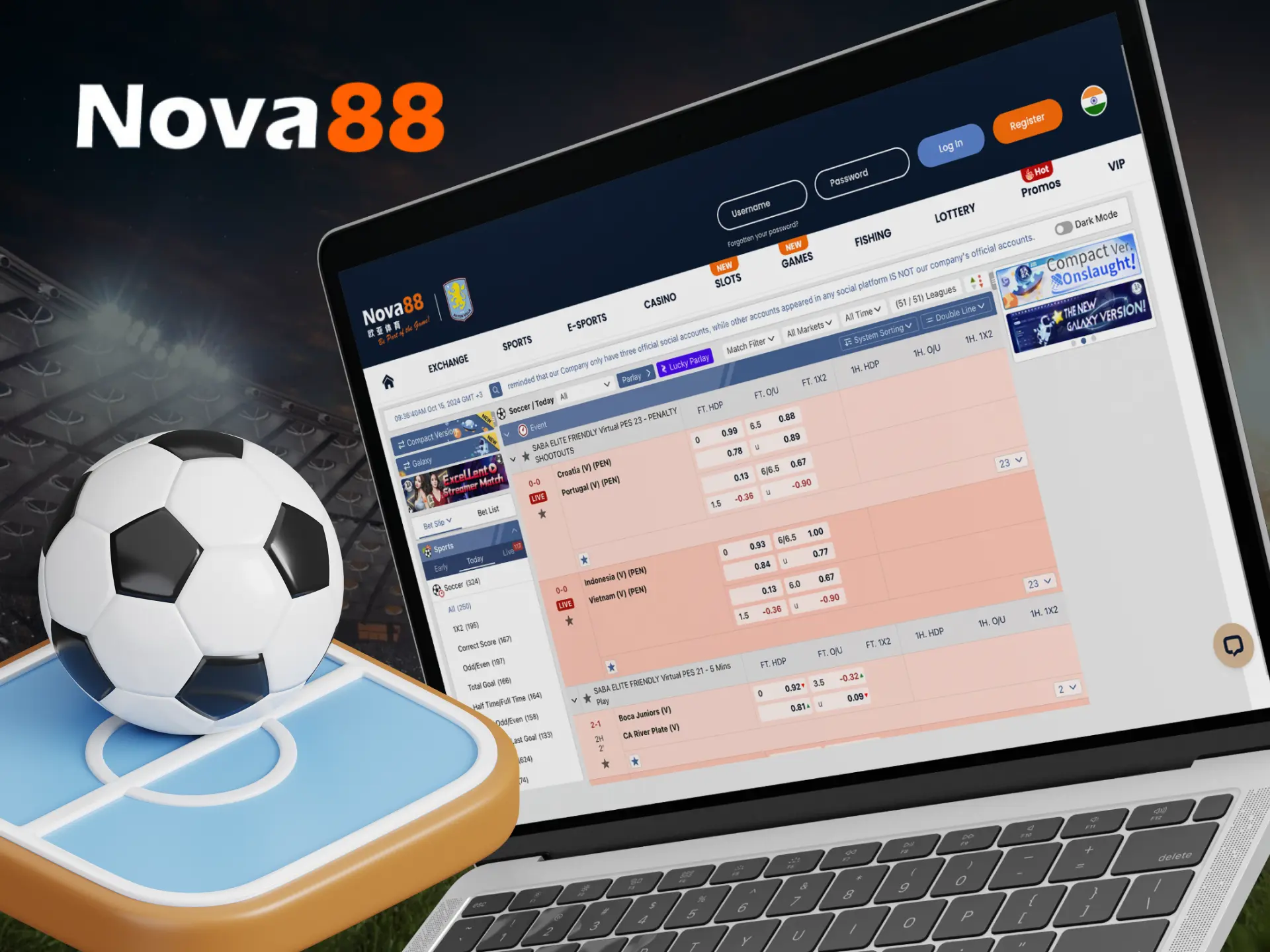 Can players bet on football at Nova88 online casino.