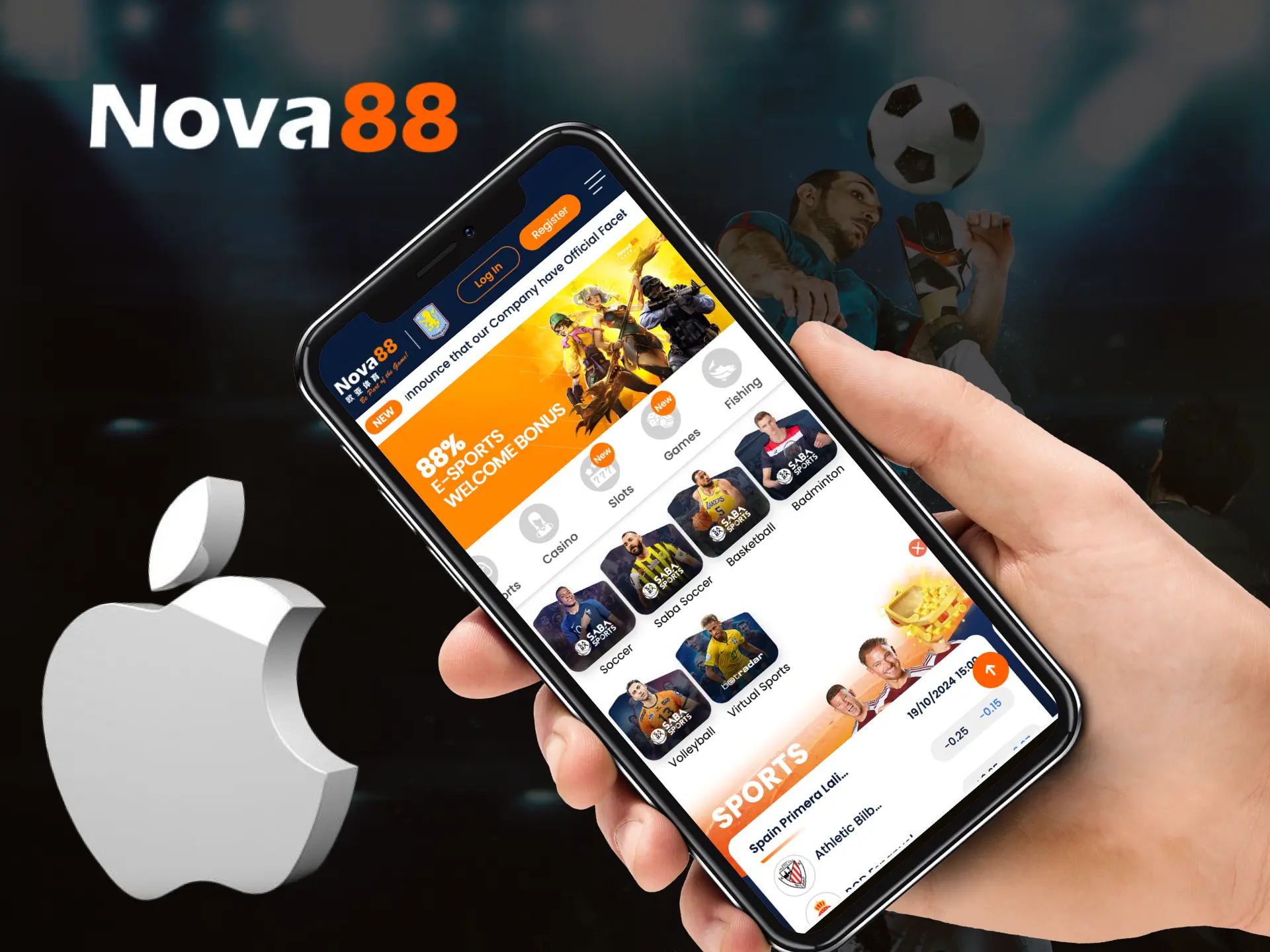 Is there a Nova88 online casino mobile application for iOS phone.