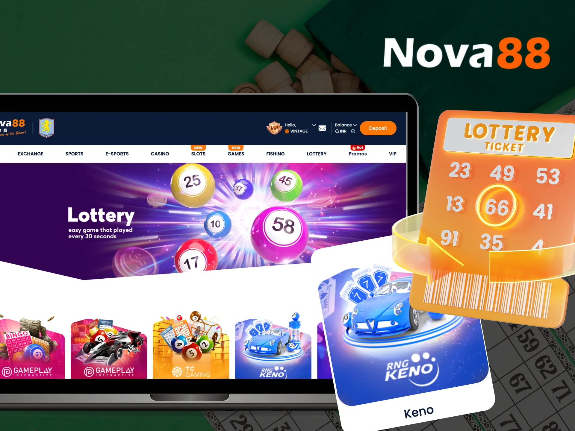 What is Lottery in Nova88 online casino and how to play them.