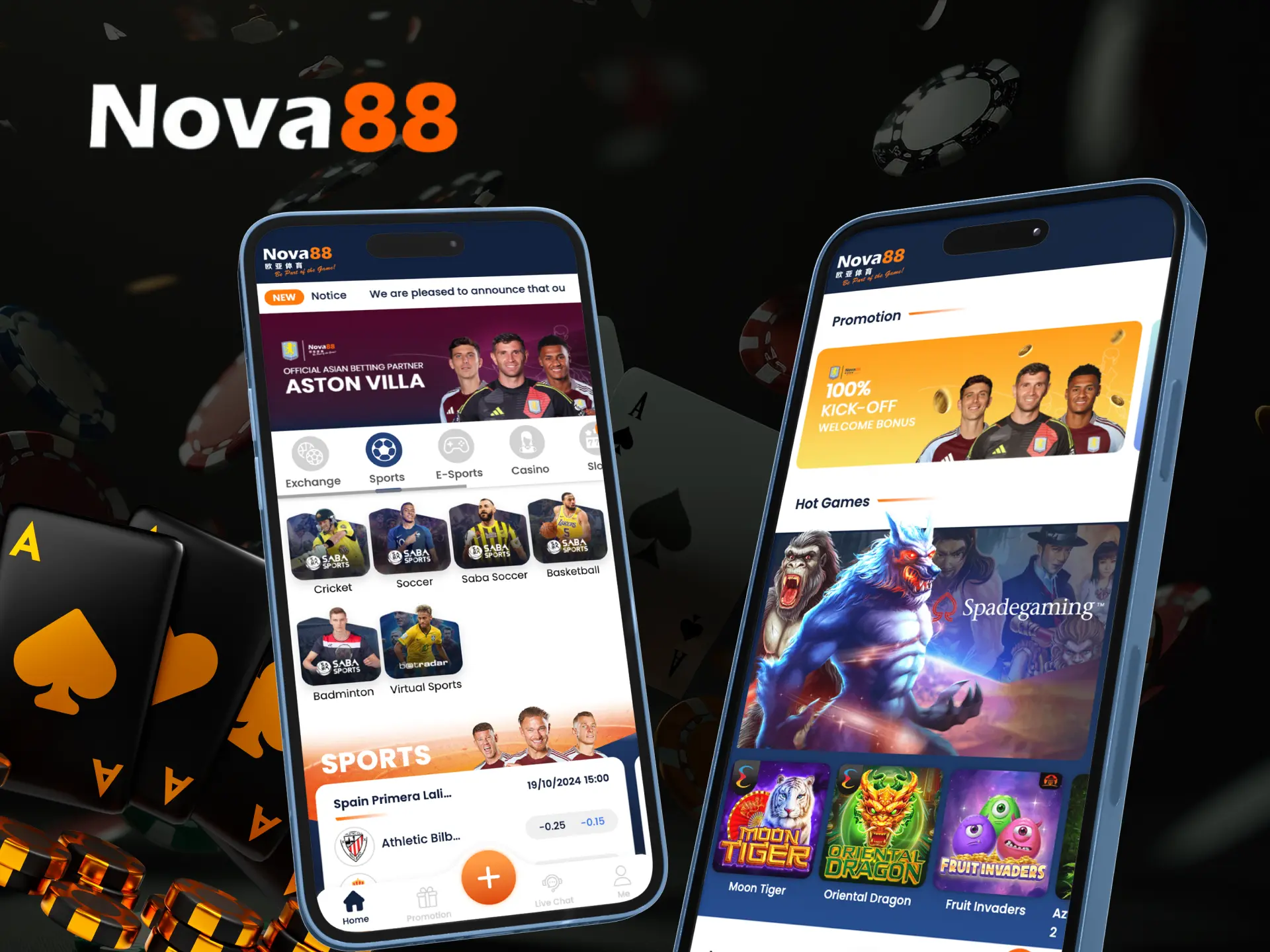 What features are available in the mobile version of the Nova88 online casino website.