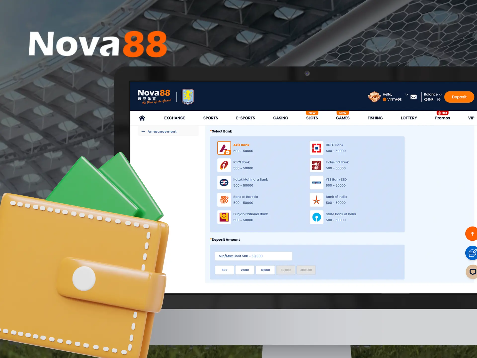 What is the minimum deposit amount at Nova88 online casino.