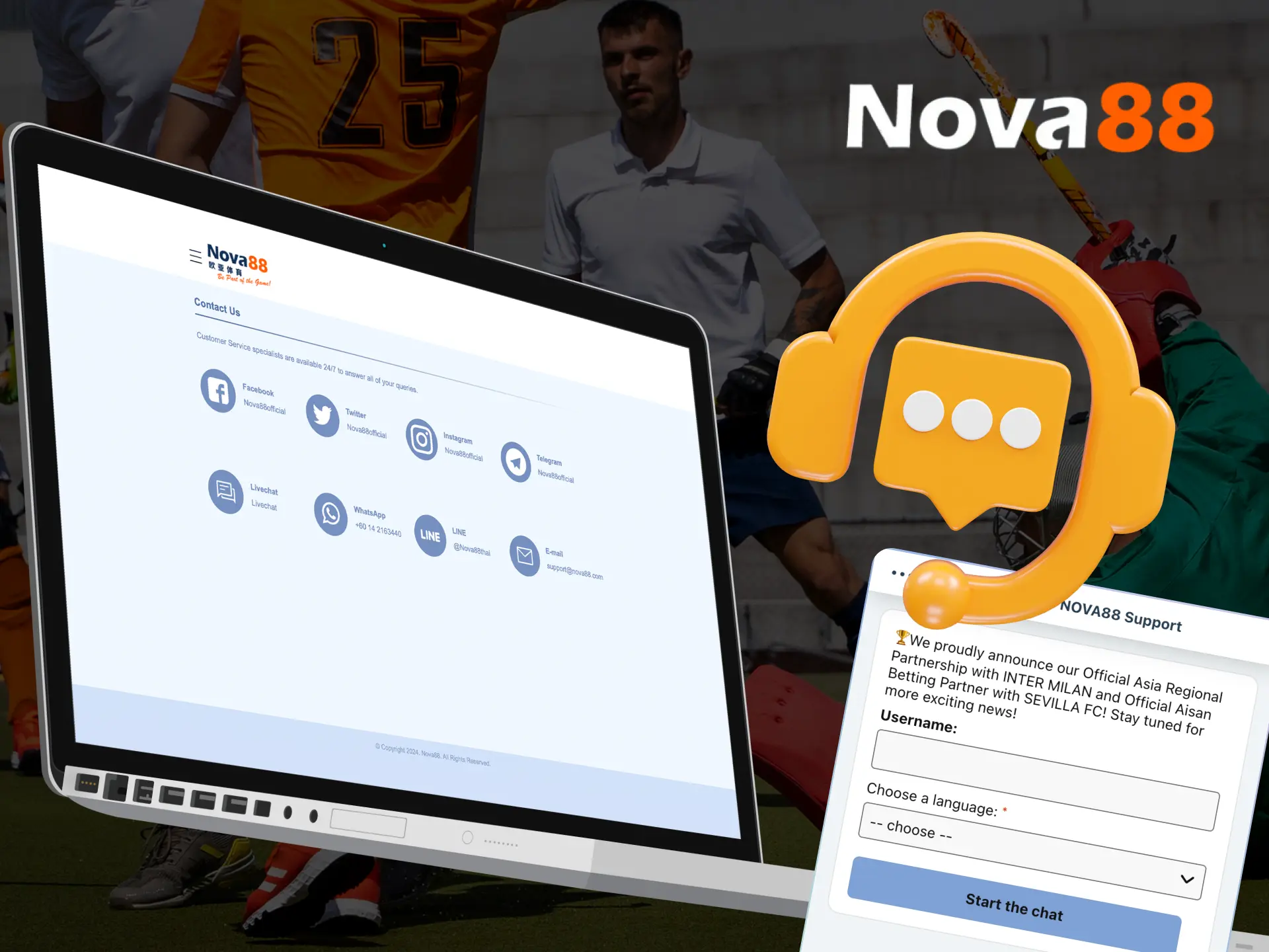 How can I contact Nova88 online casino support.