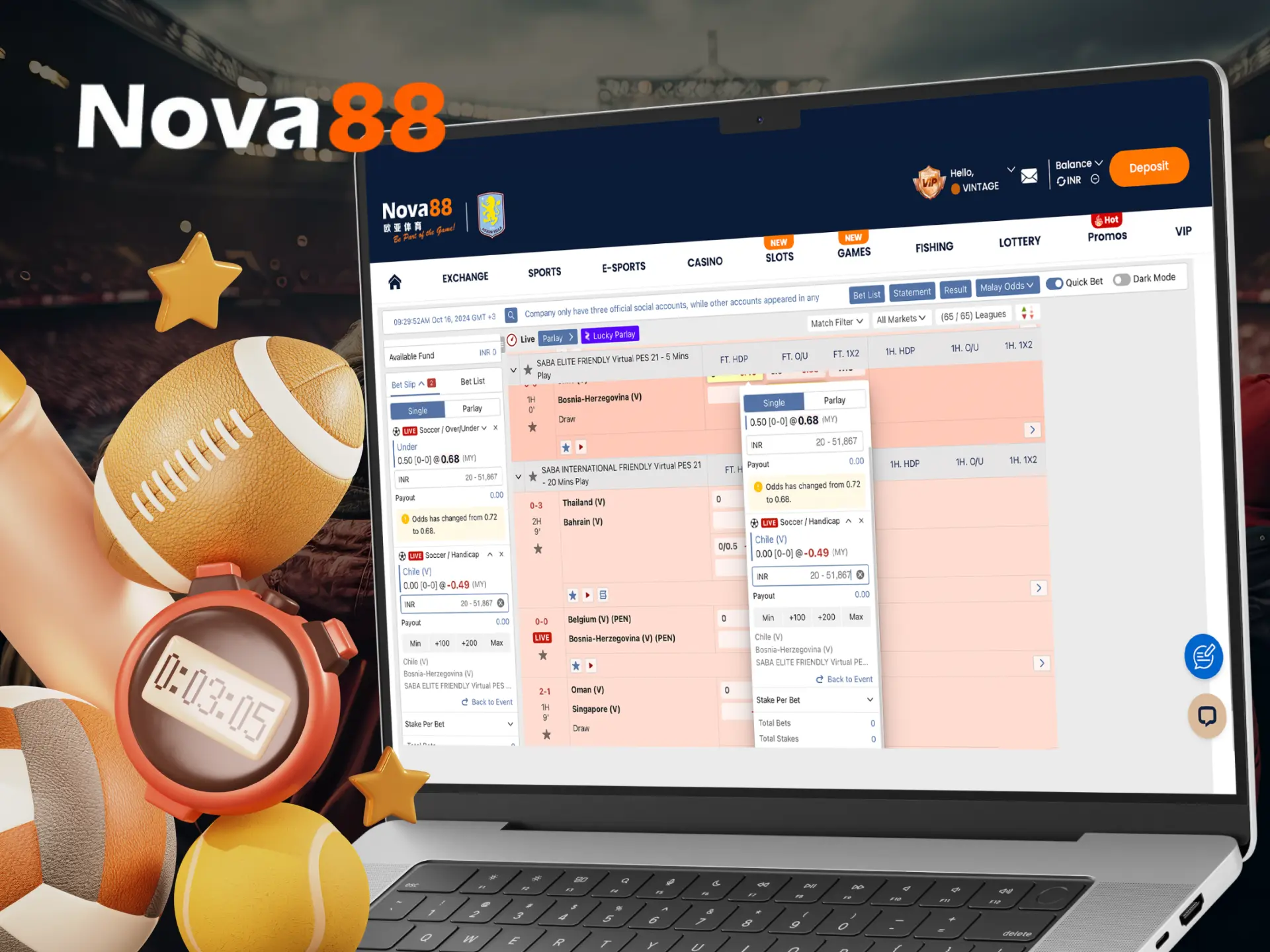 What types of bets does Nova88 online casino offer.