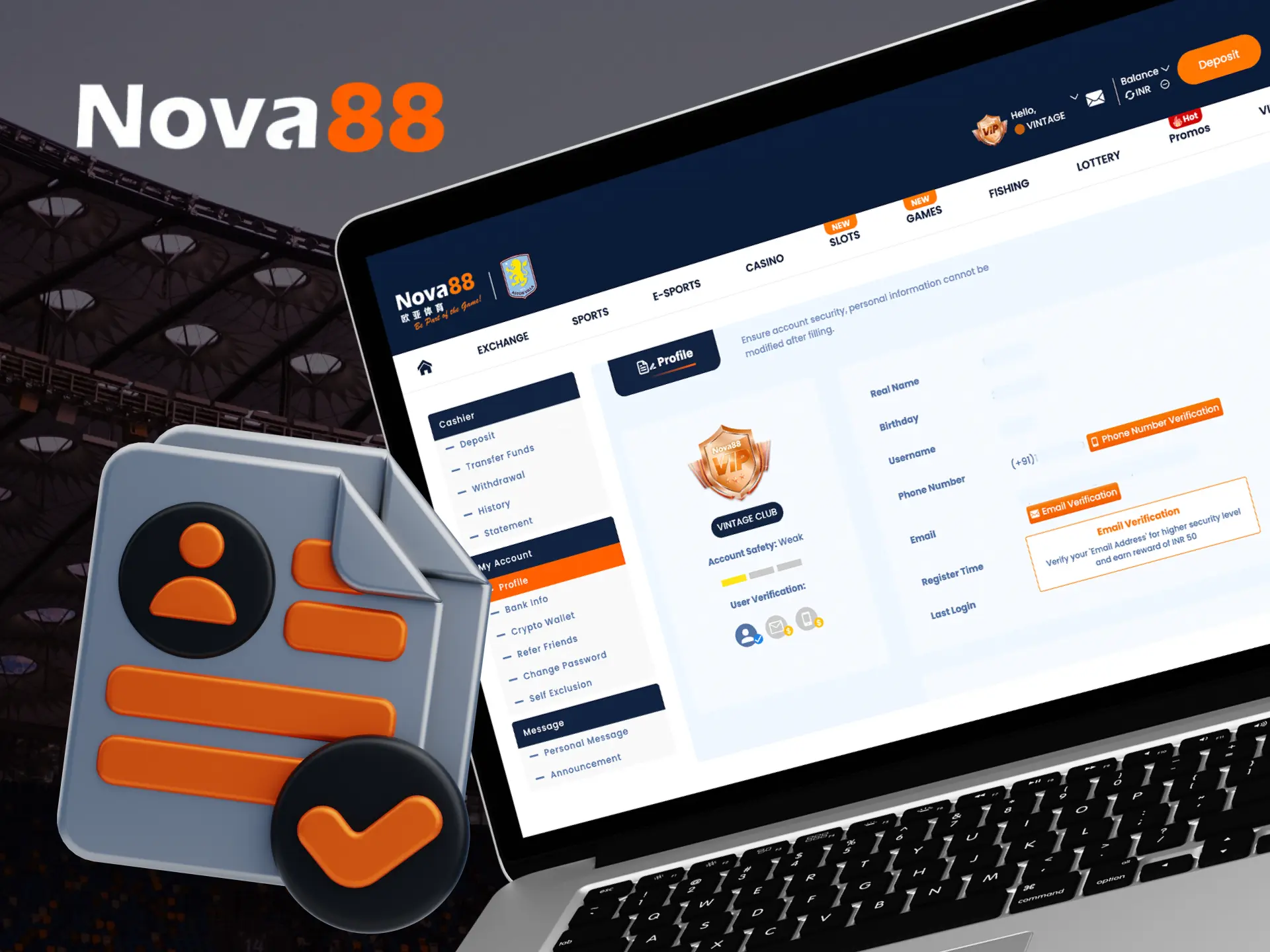 Do I need to verify my account at Nova88 online casino.