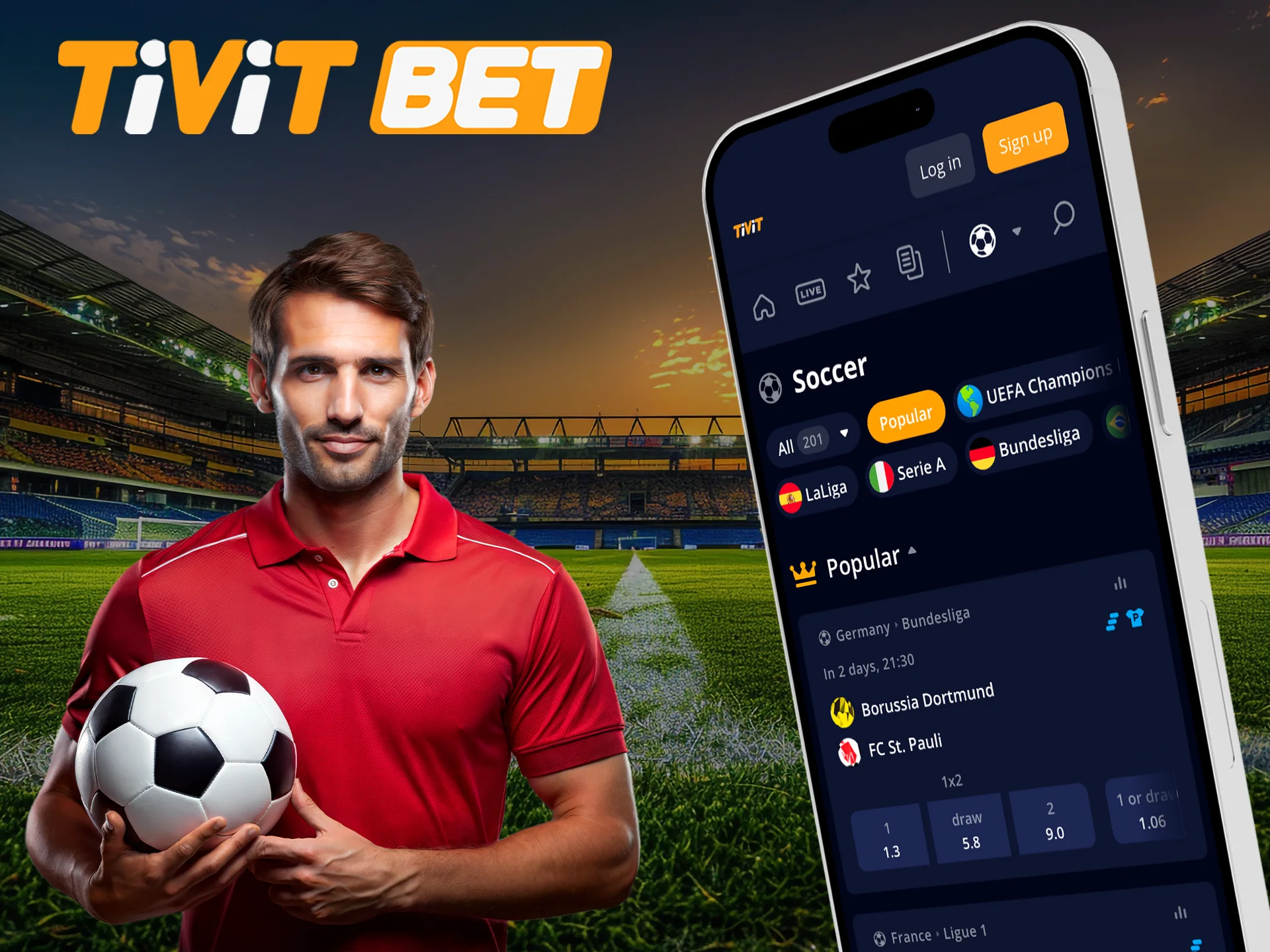 The best odds on soccer tournaments only on the Tivitbet app.