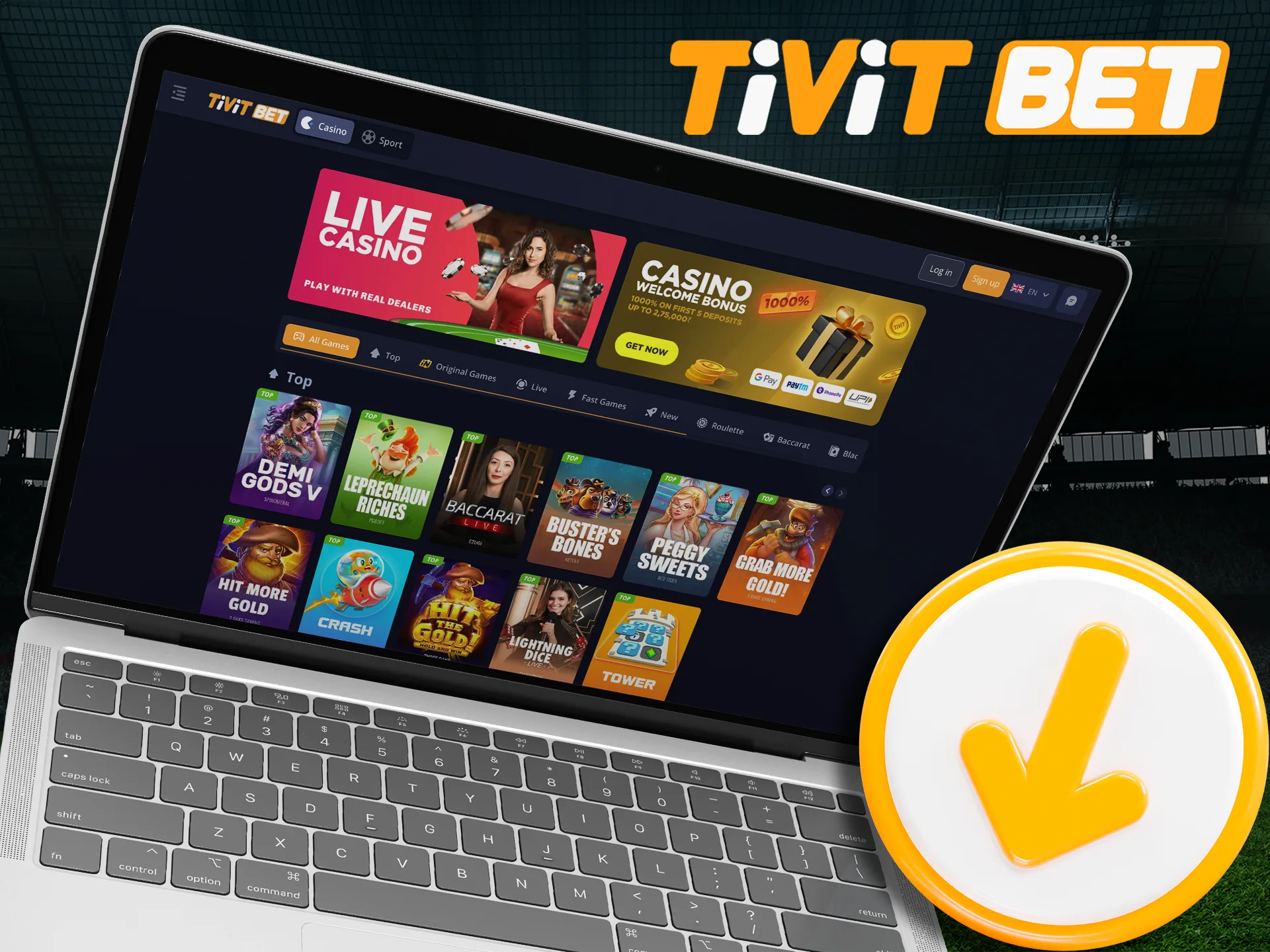 Install Tivitbet on your computer and enjoy the game.