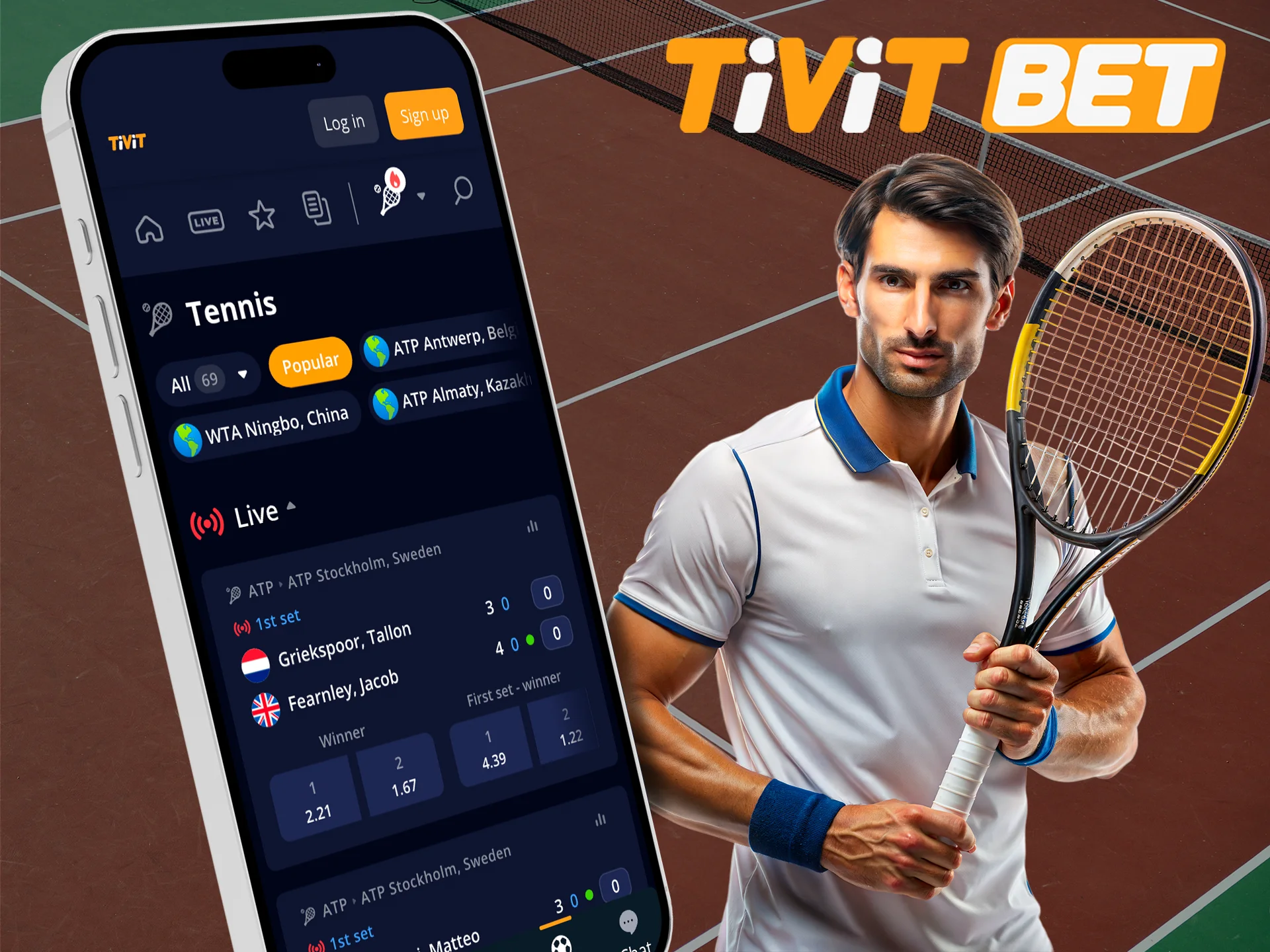 Predict tennis matches and win on the Tivitbet app.