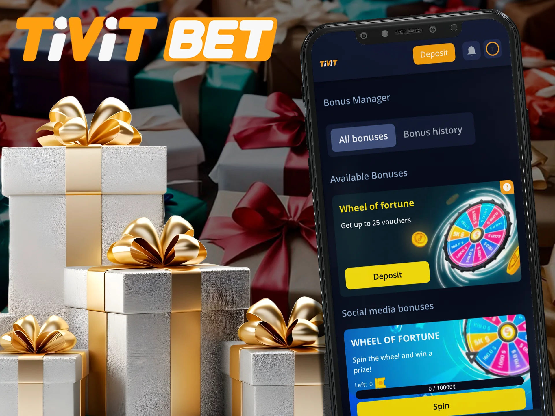 Welcome bonuses from Tivitbet are already waiting for you in the app.