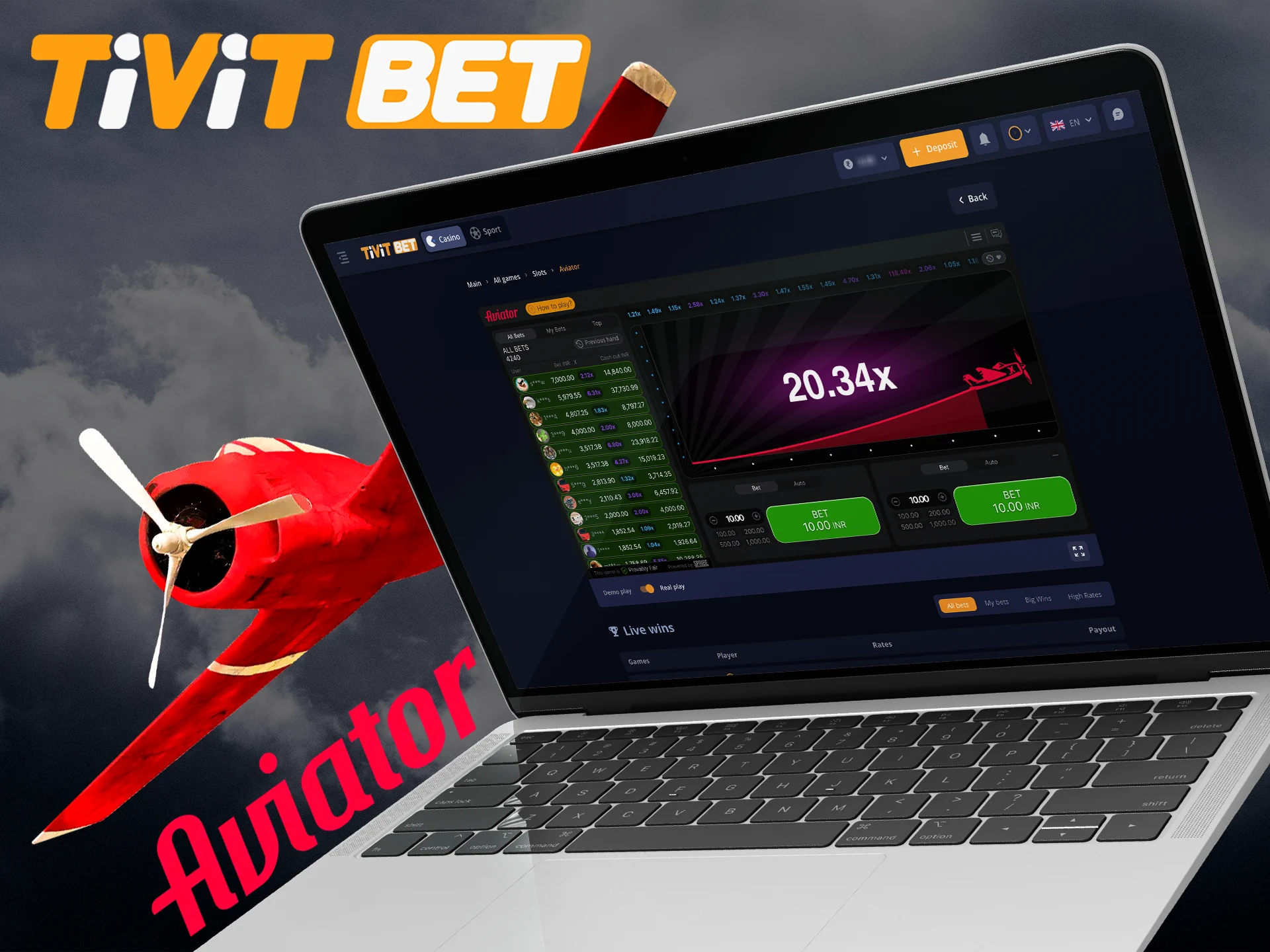 Be sure to grab the best multiplier in the Aviator game at Tivitbet.