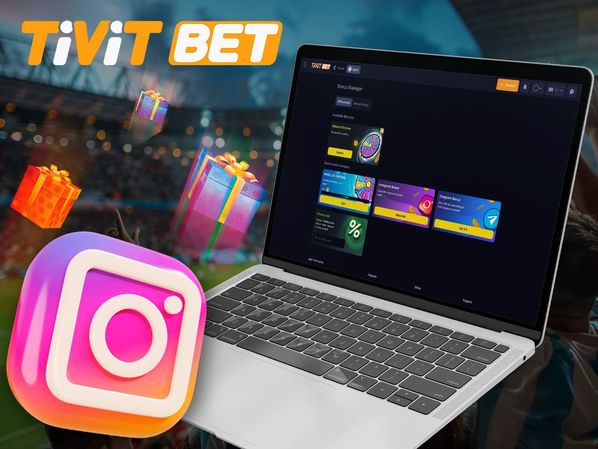 Subscribe to Tivitbet on Instagram and get bonuses.