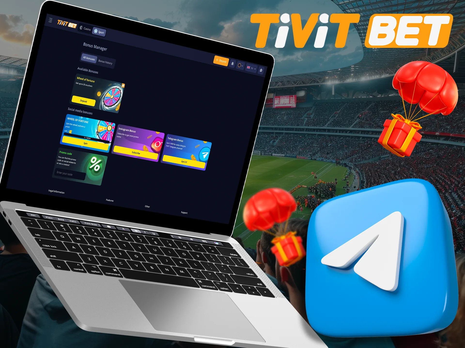 Bonuses from Tivitbet are waiting in the channel in Telegram.