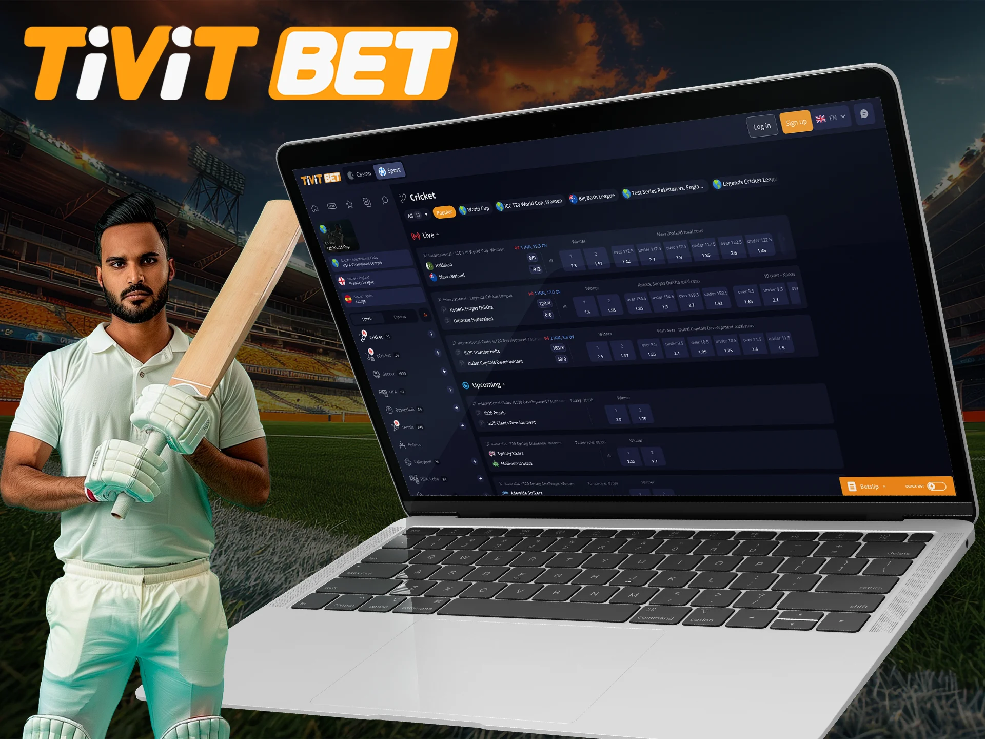 Place your bets on your favorite cricket teams at Tivitbet.