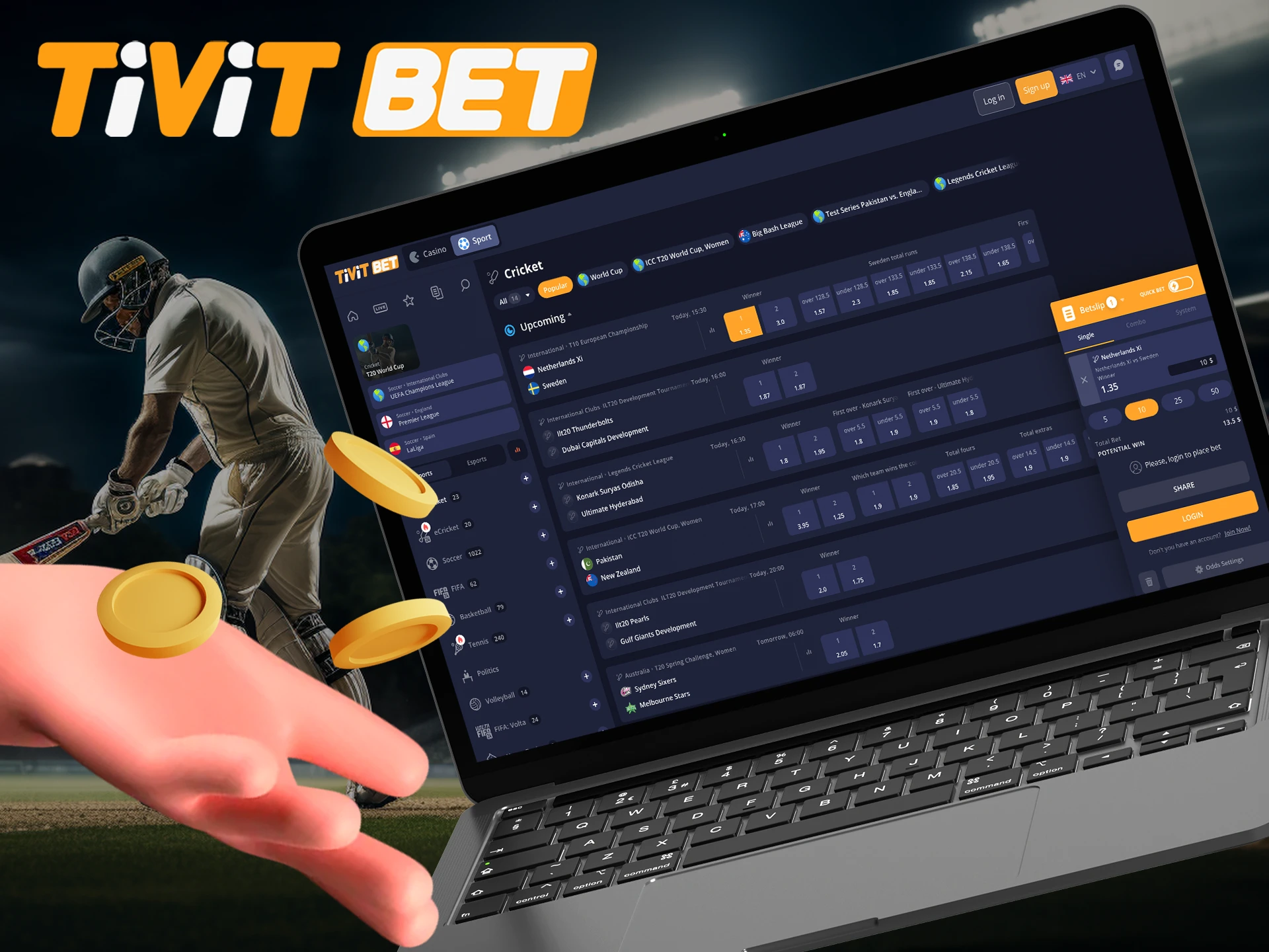 Bet on casinos or sports and win with Tivitbet.