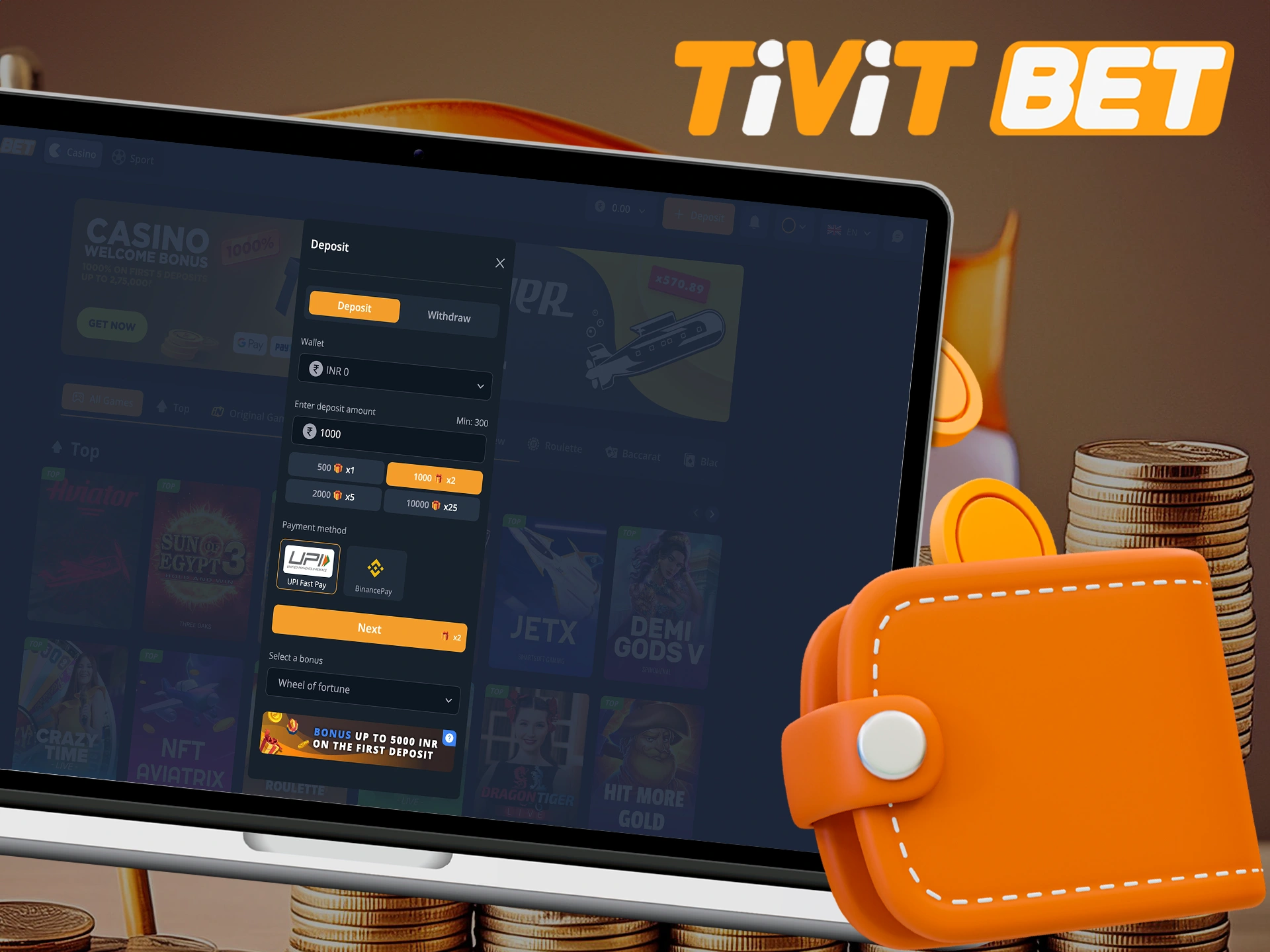 Make your first deposit and multiply it with Tivitbet.