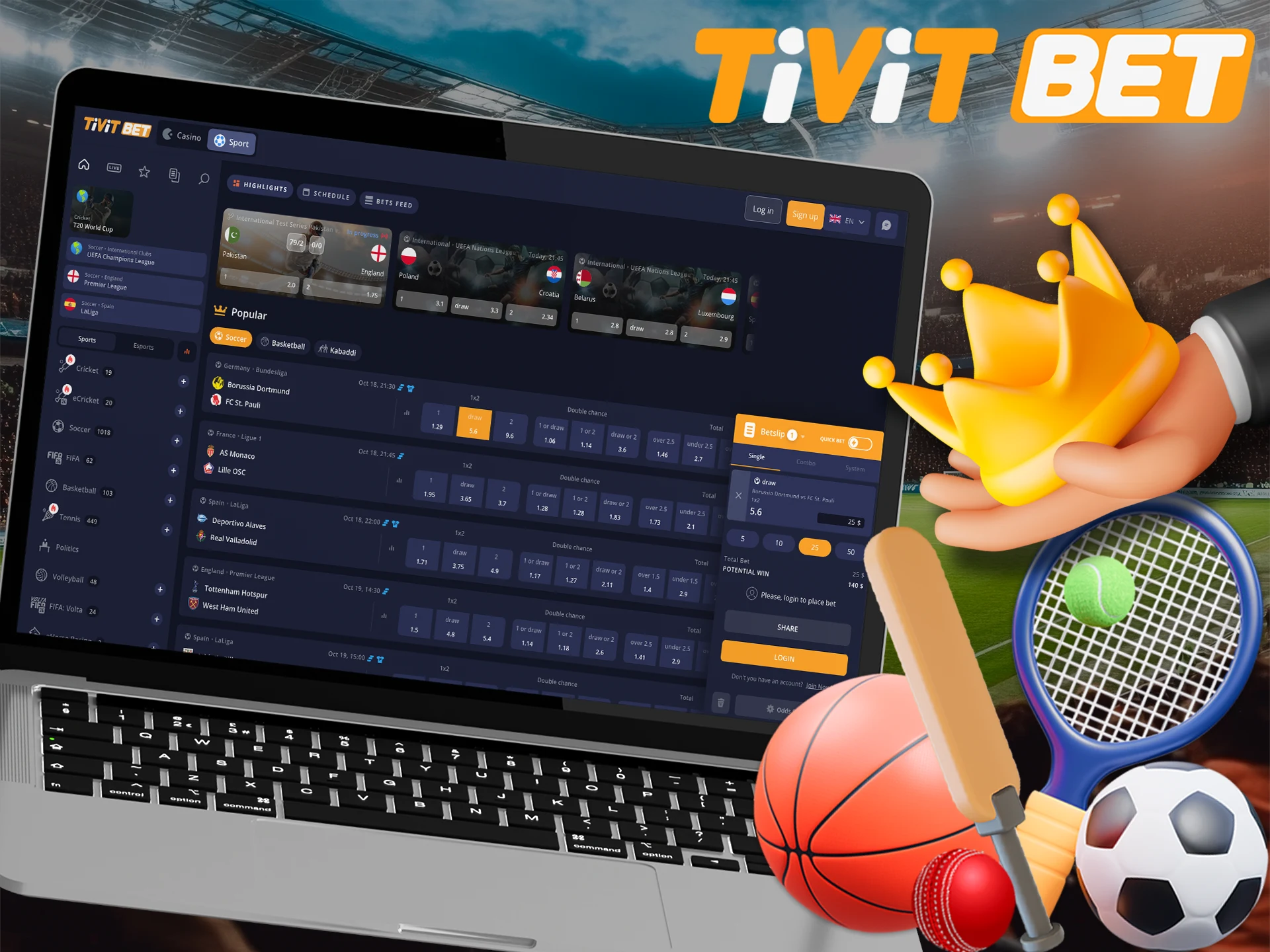 Find your favorite game from the popular ones at Tivitbet.