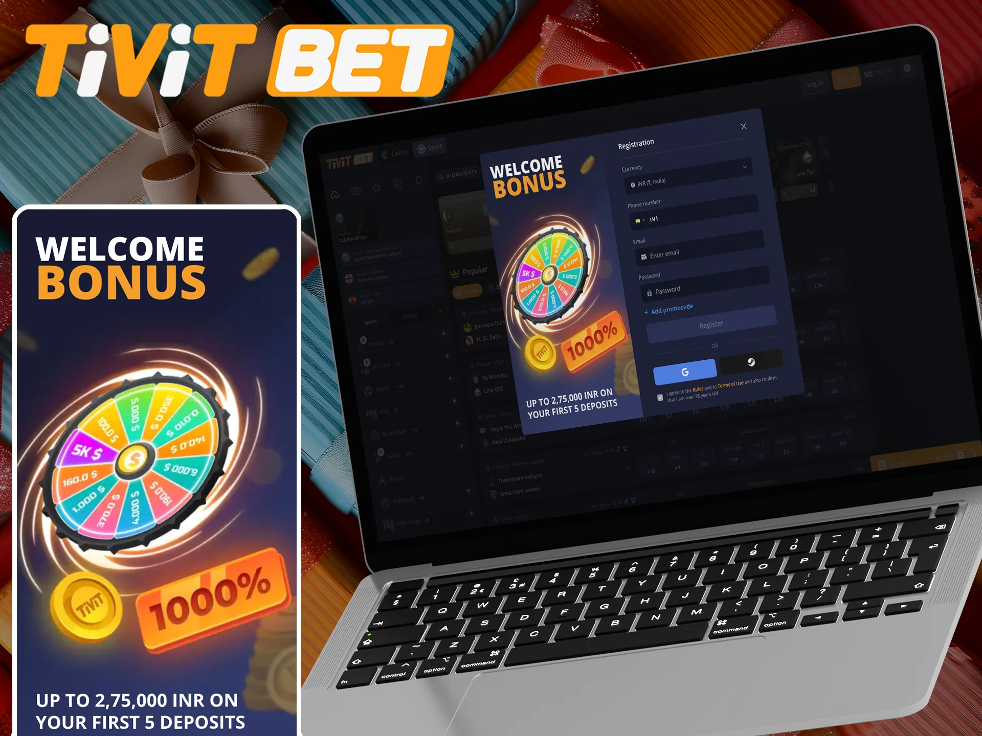 Register your account and get a welcome bonus from Tivitbet.