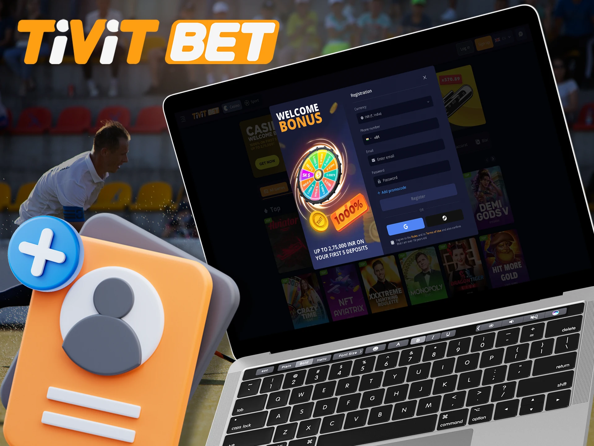 Register an account with Tivitbet and start winning.