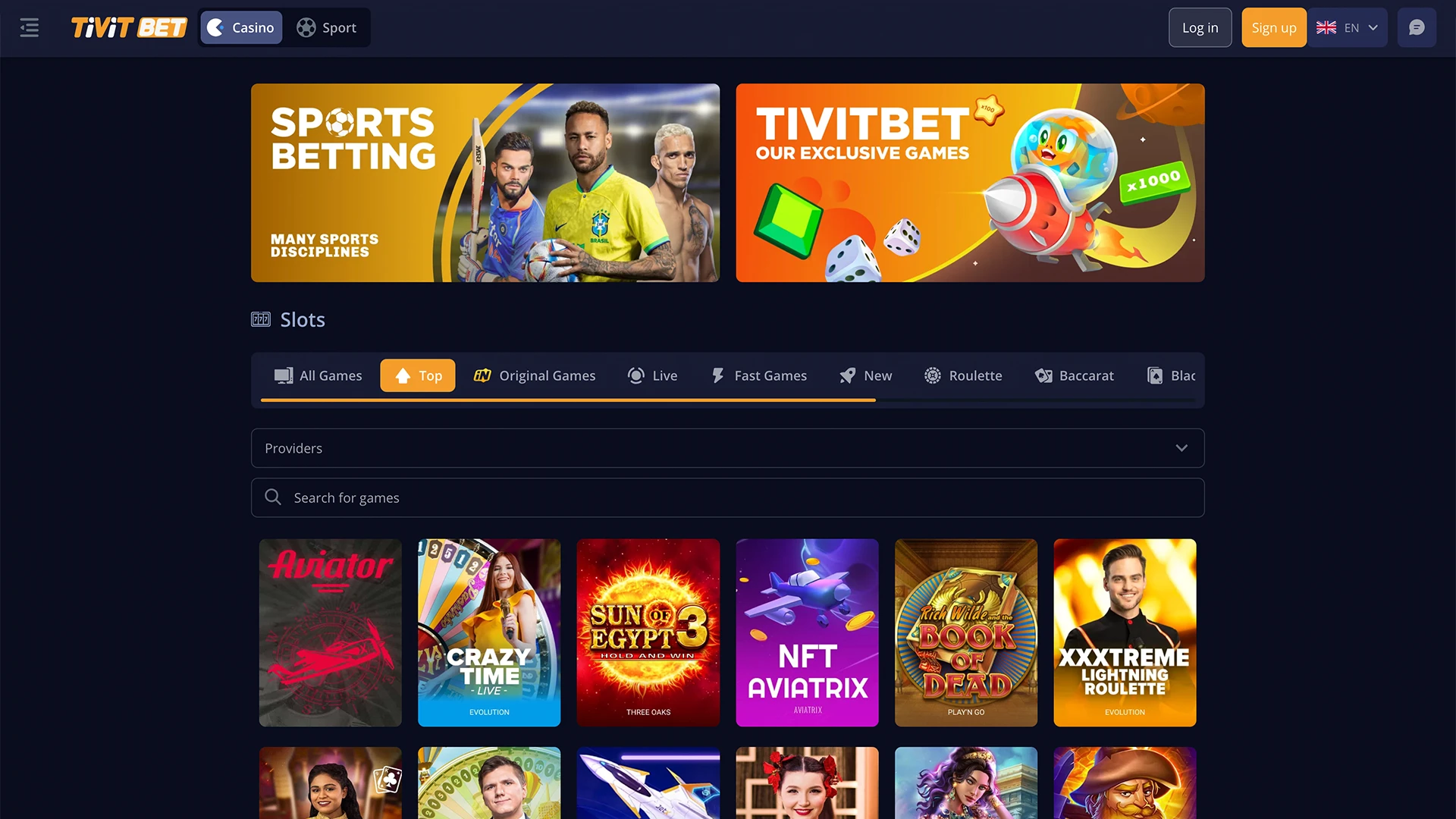 Choose the right casino games for you at Tivitbet.