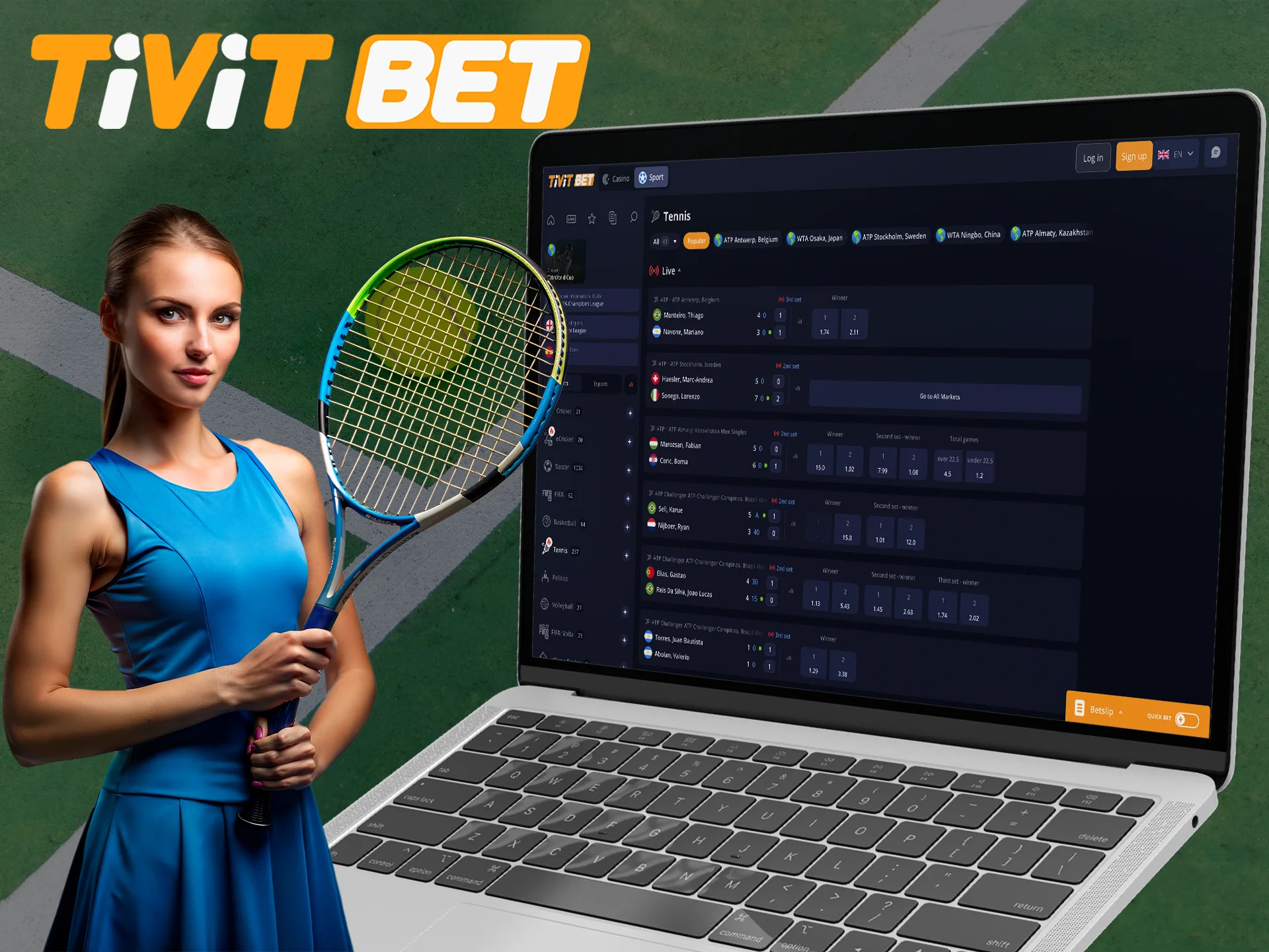 Bet on tennis players and become a winner at Tivitbet.