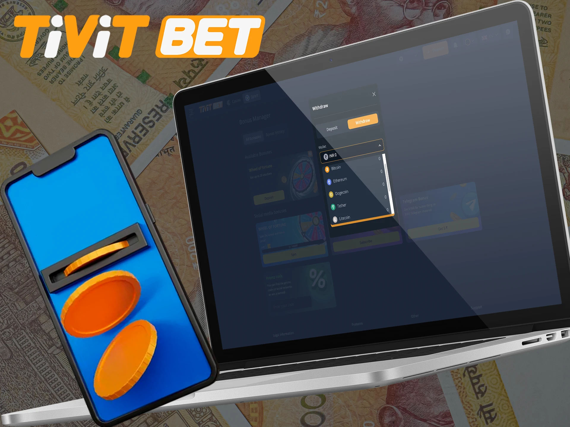 Instantly withdraw your winnings from Tivitbet.