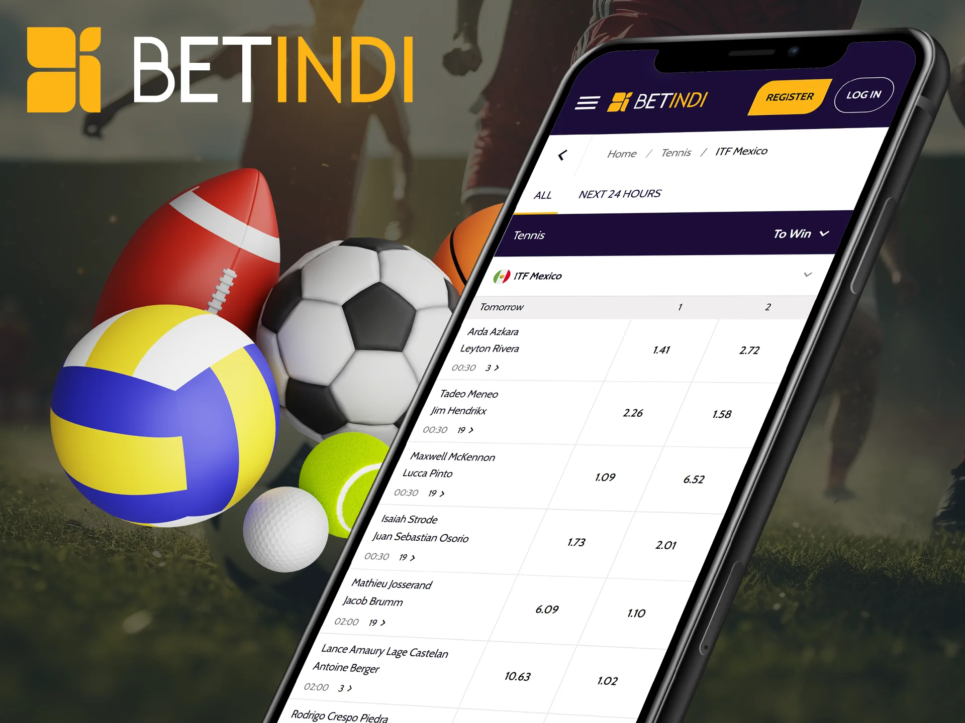 In the Betindi app, you will find a variety of betting options.