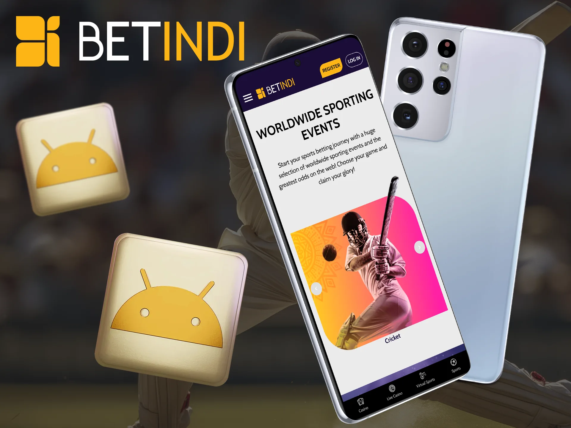 The Betindi app for Android supports all the features you need for comfortable betting.