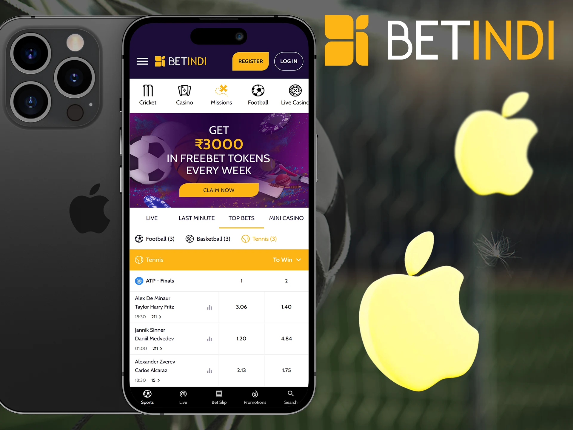 The Betindi app for iOS makes it easy to bet on sports.