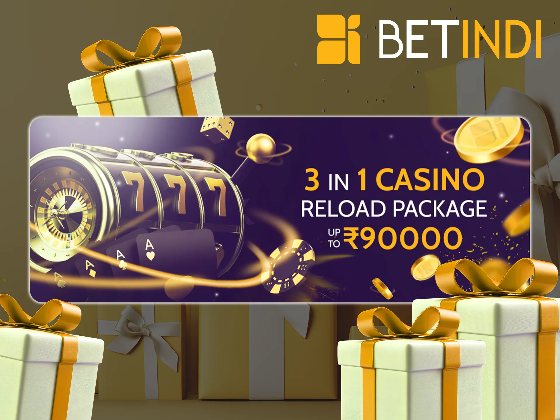 Betindi's Casino Reload Package allows you to get extra money on 3 of your deposits.