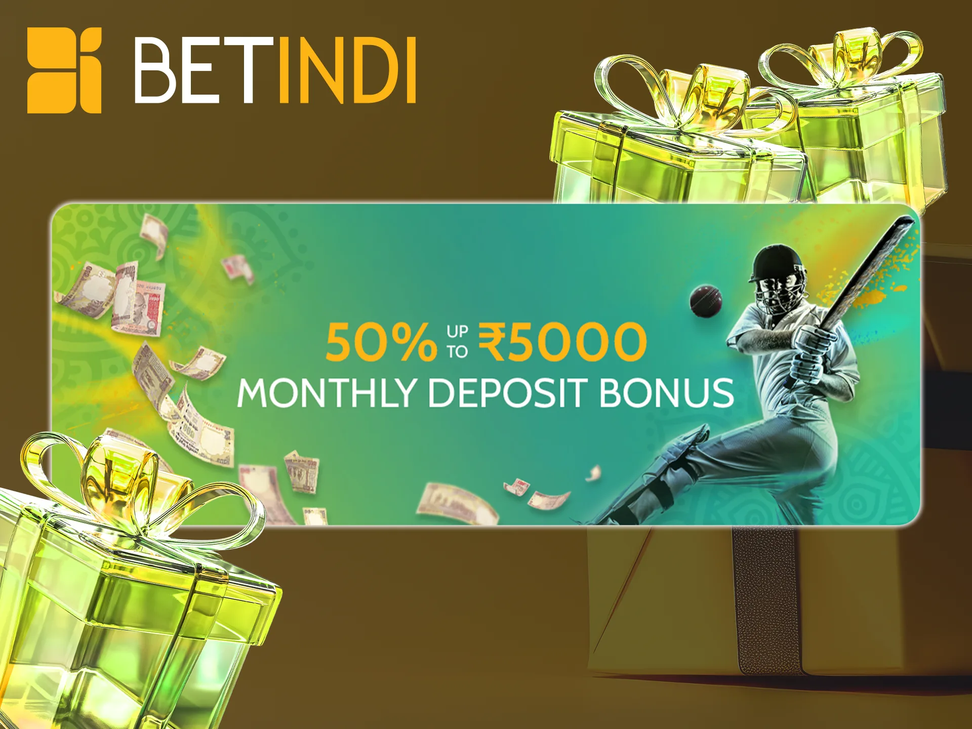 Get a sports reload bonus once a month from Betindi.