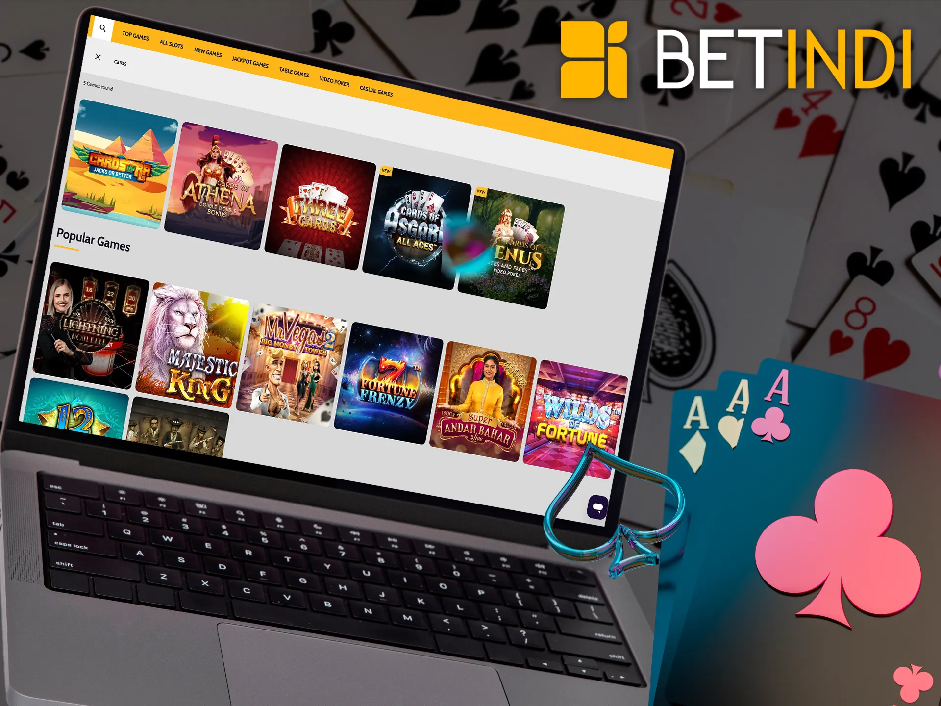 Put together the best combination in card games and become a Betindi winner.