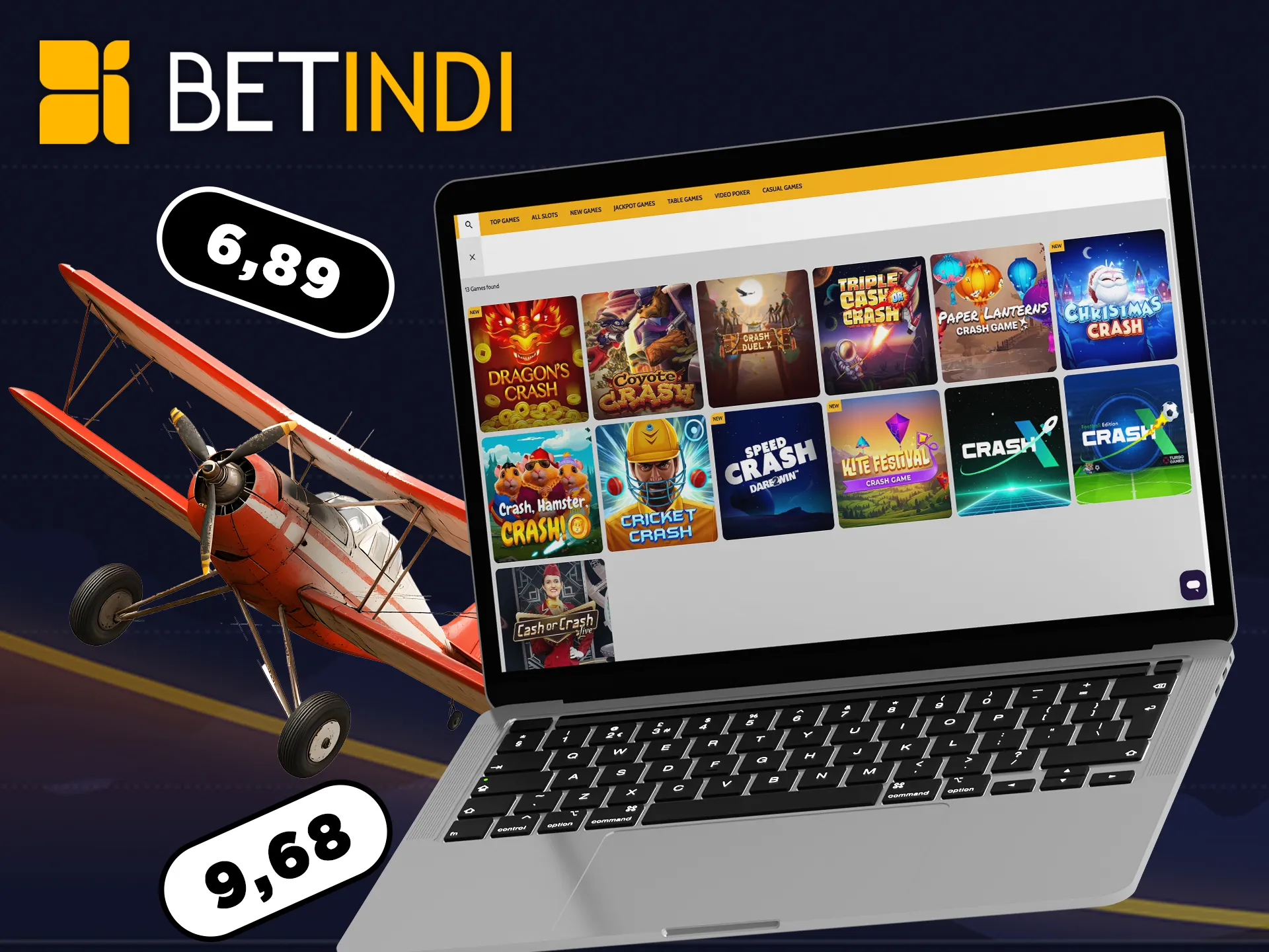 Play crash games and multiply your money with Betindi.