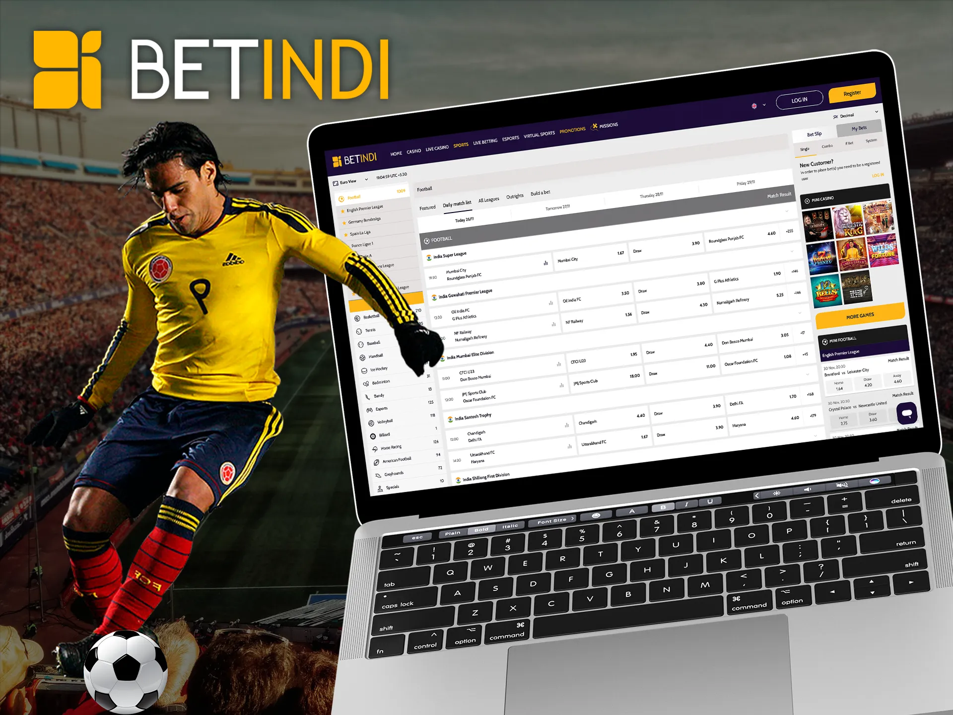 Bet on your favorite soccer teams and tournaments at Betindi.