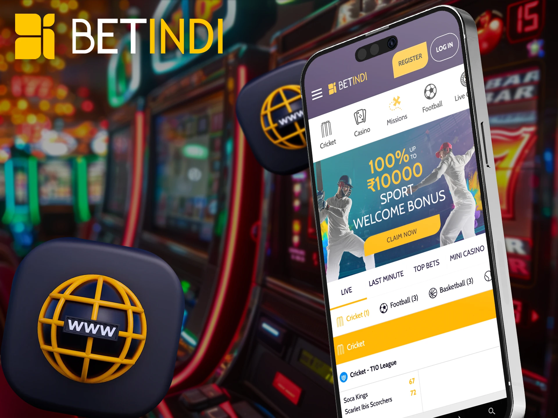 Play Betindi on the mobile version of the site, for betting at the right time.