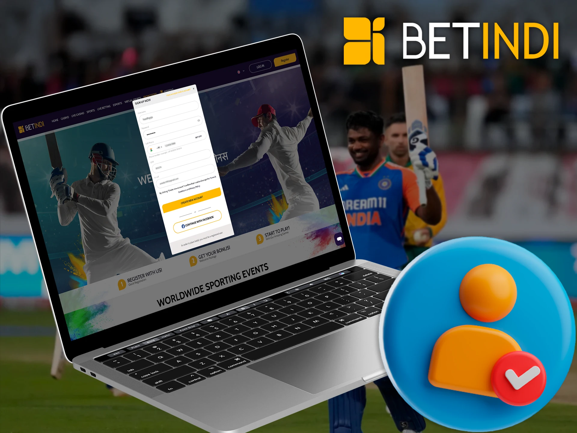 Create a personalised Betindi account to start playing.