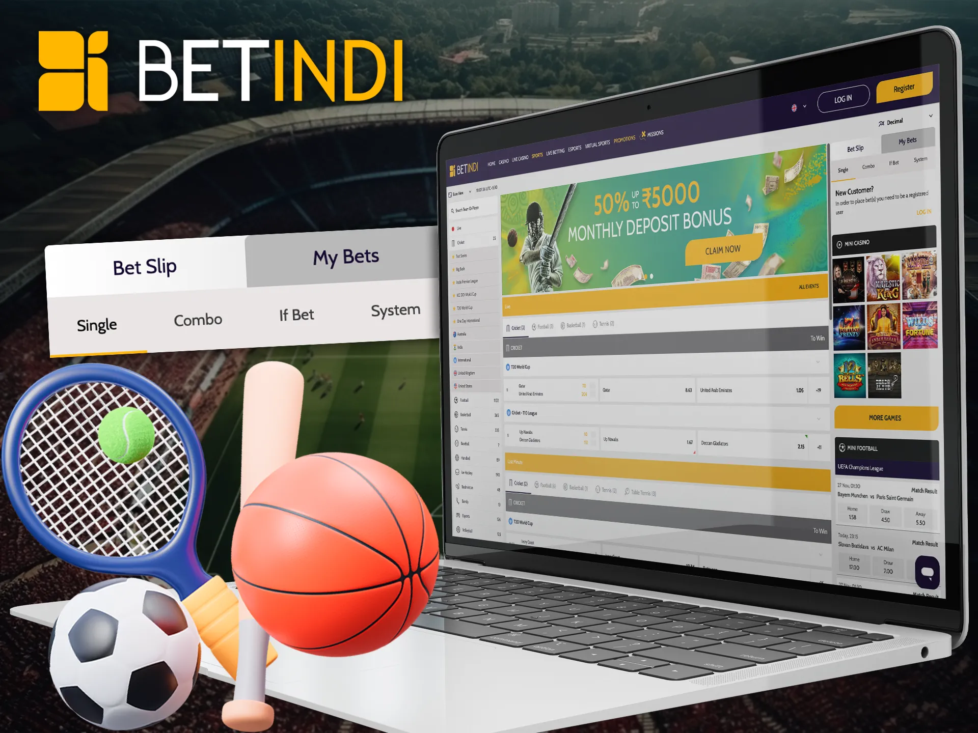 Betindi offers its users different types of bets for your wins.