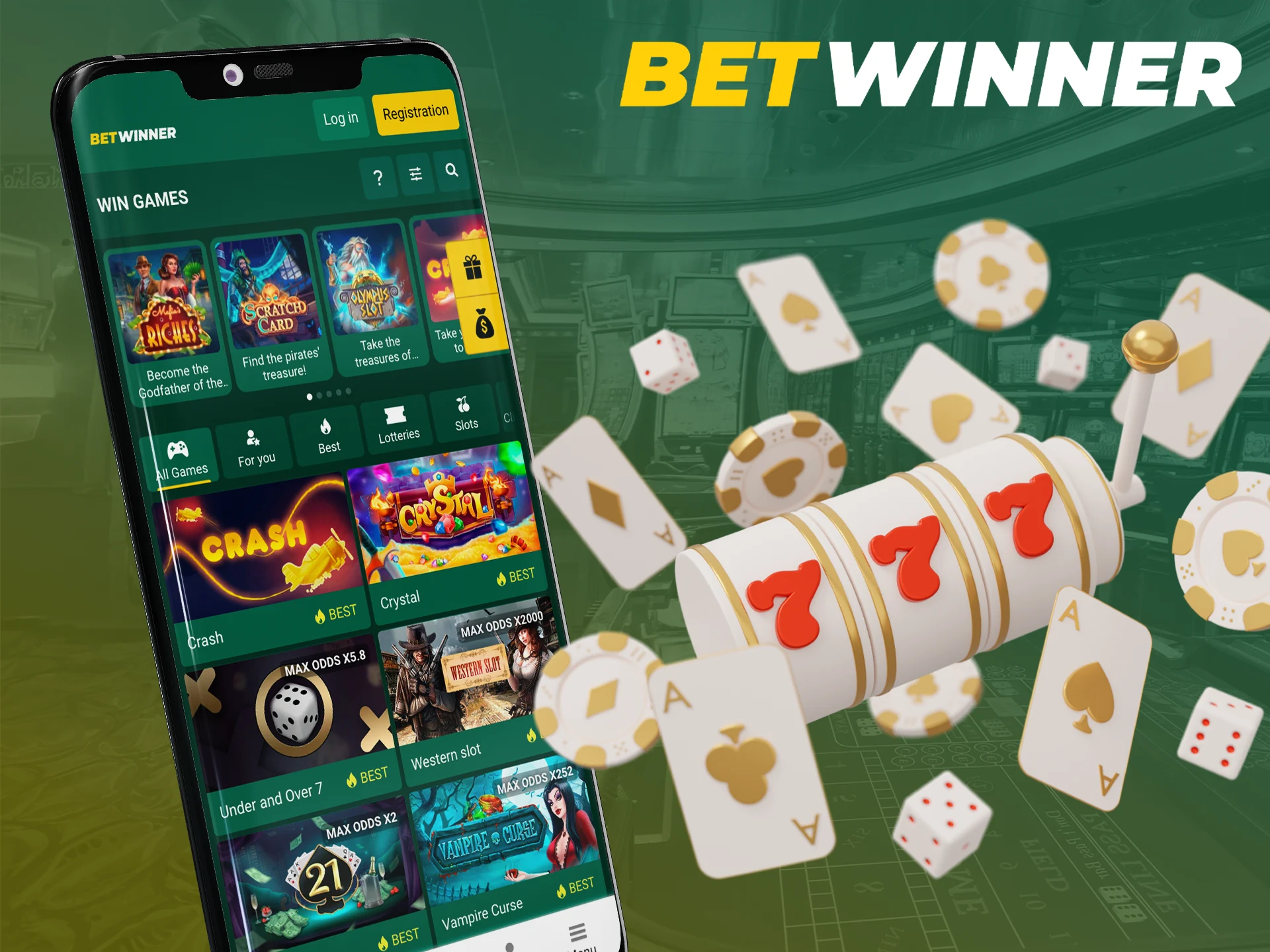 Find your favourite casino games with the Betwinner app.