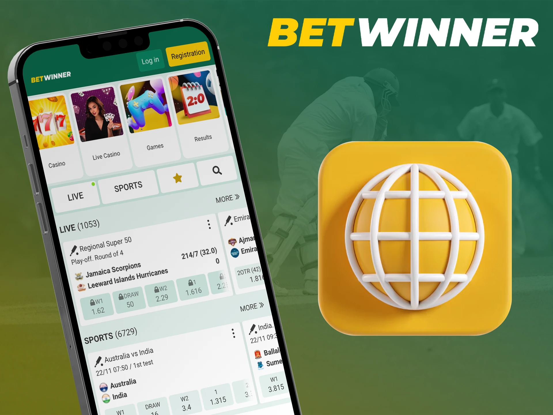 Try the mobile version of the Betwinner website for betting.