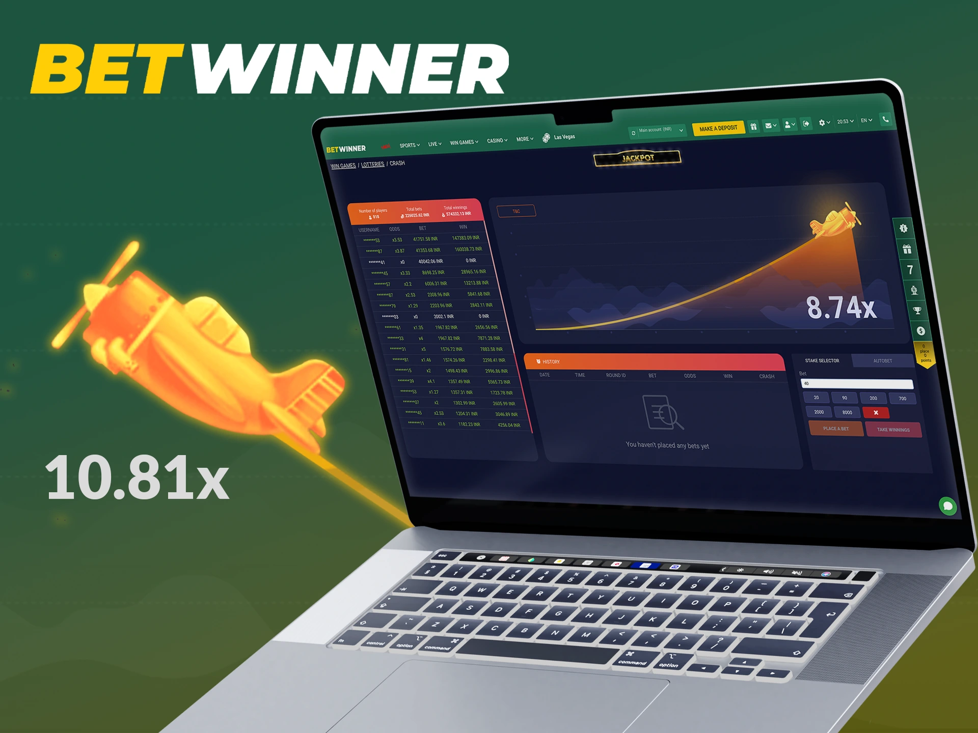 Best odds on the Crash game only at Betwinner.